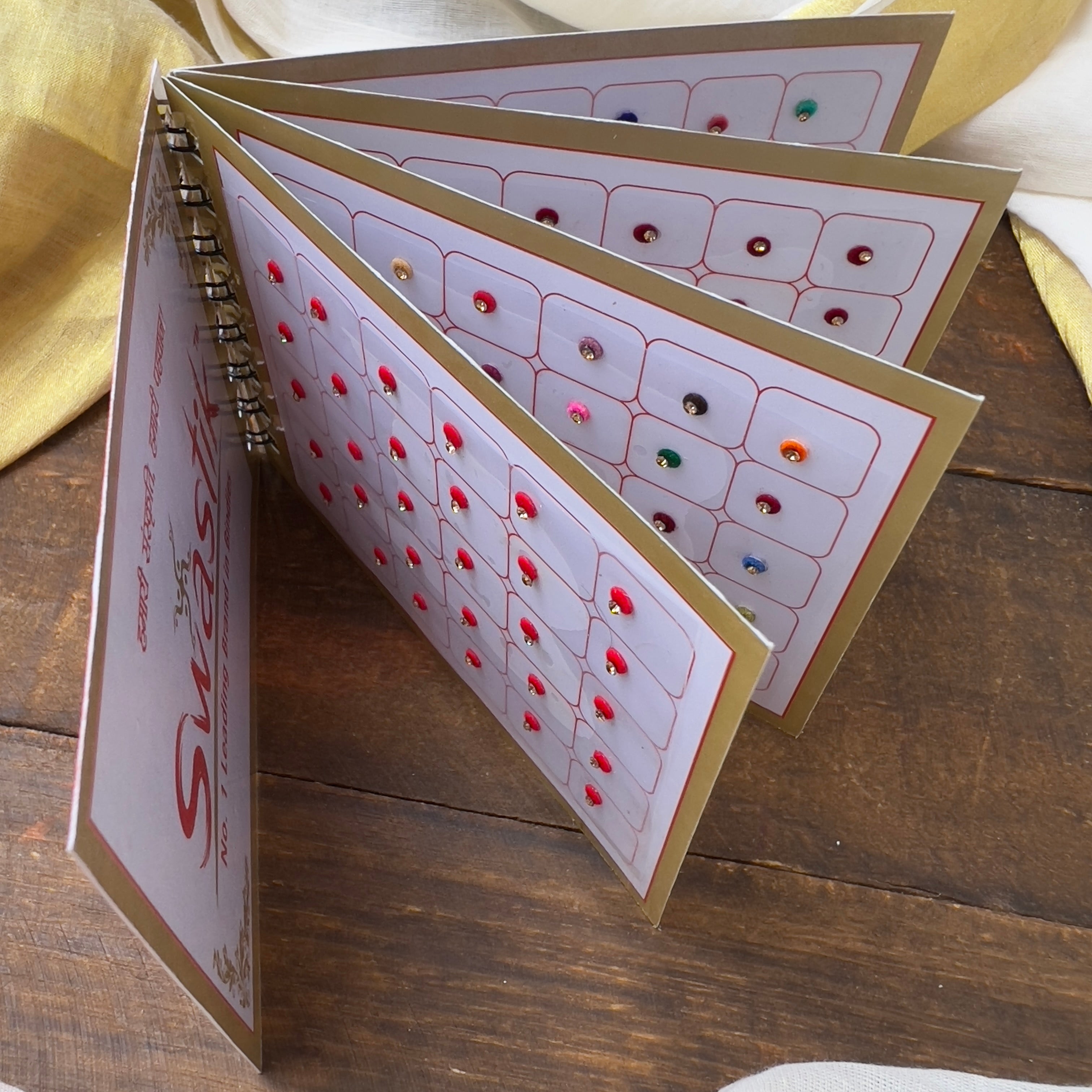 Colour Single Stone Round Bindi Book - Swastik Mini Range - BB005