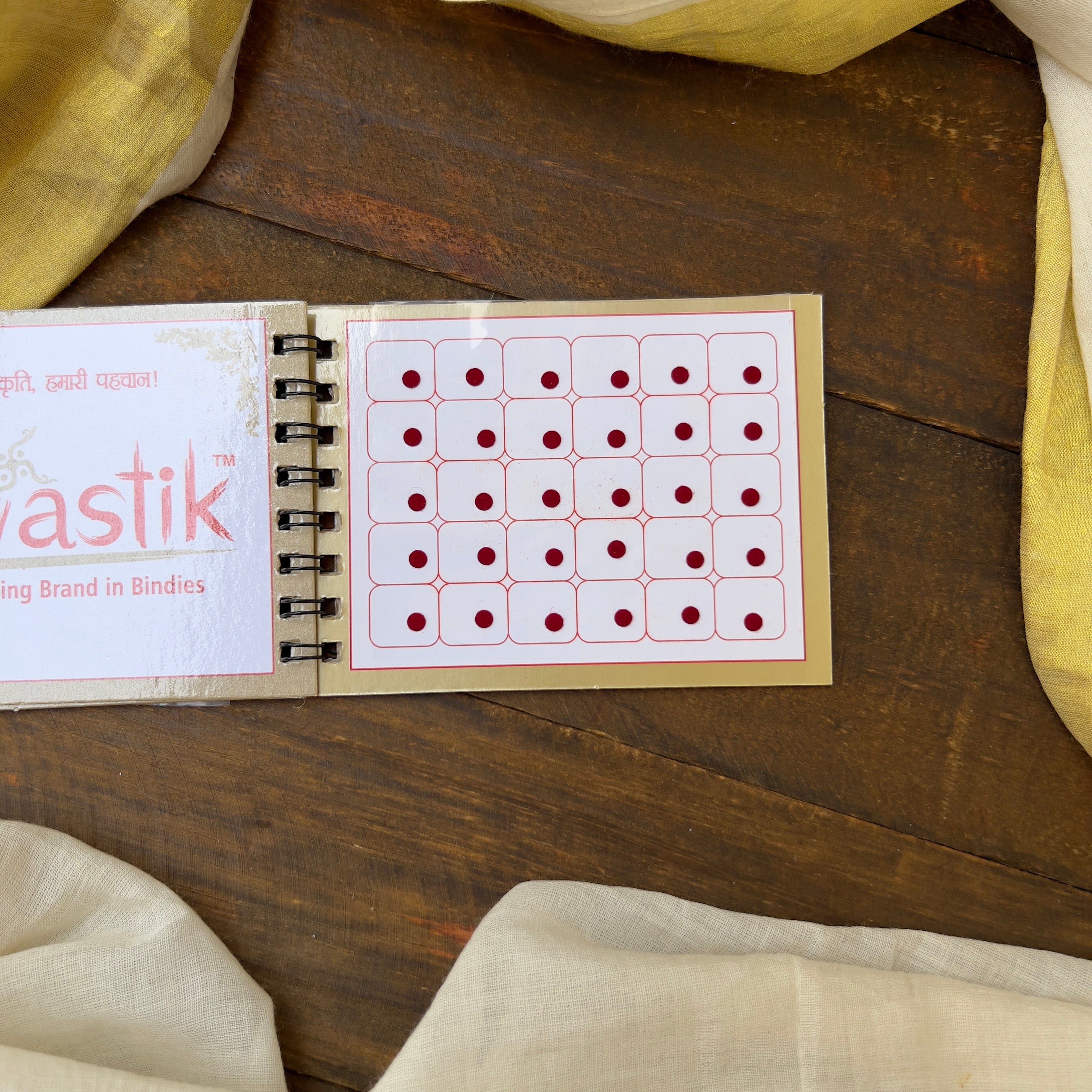 Colour Plain Round Bindi Book - Swastik Mini Range - BB008