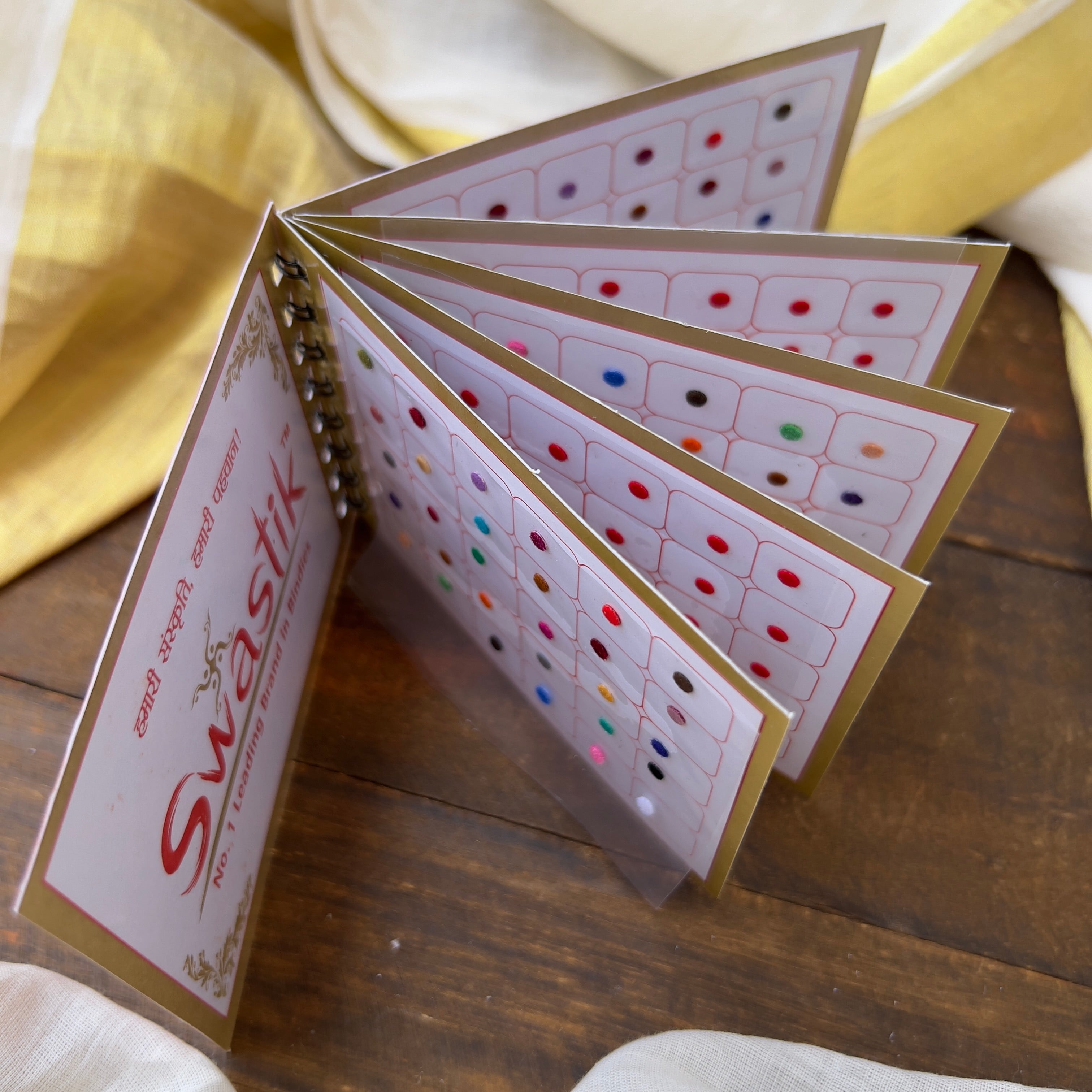 Colour Plain Round Bindi Book - Swastik Mini Range - BB008