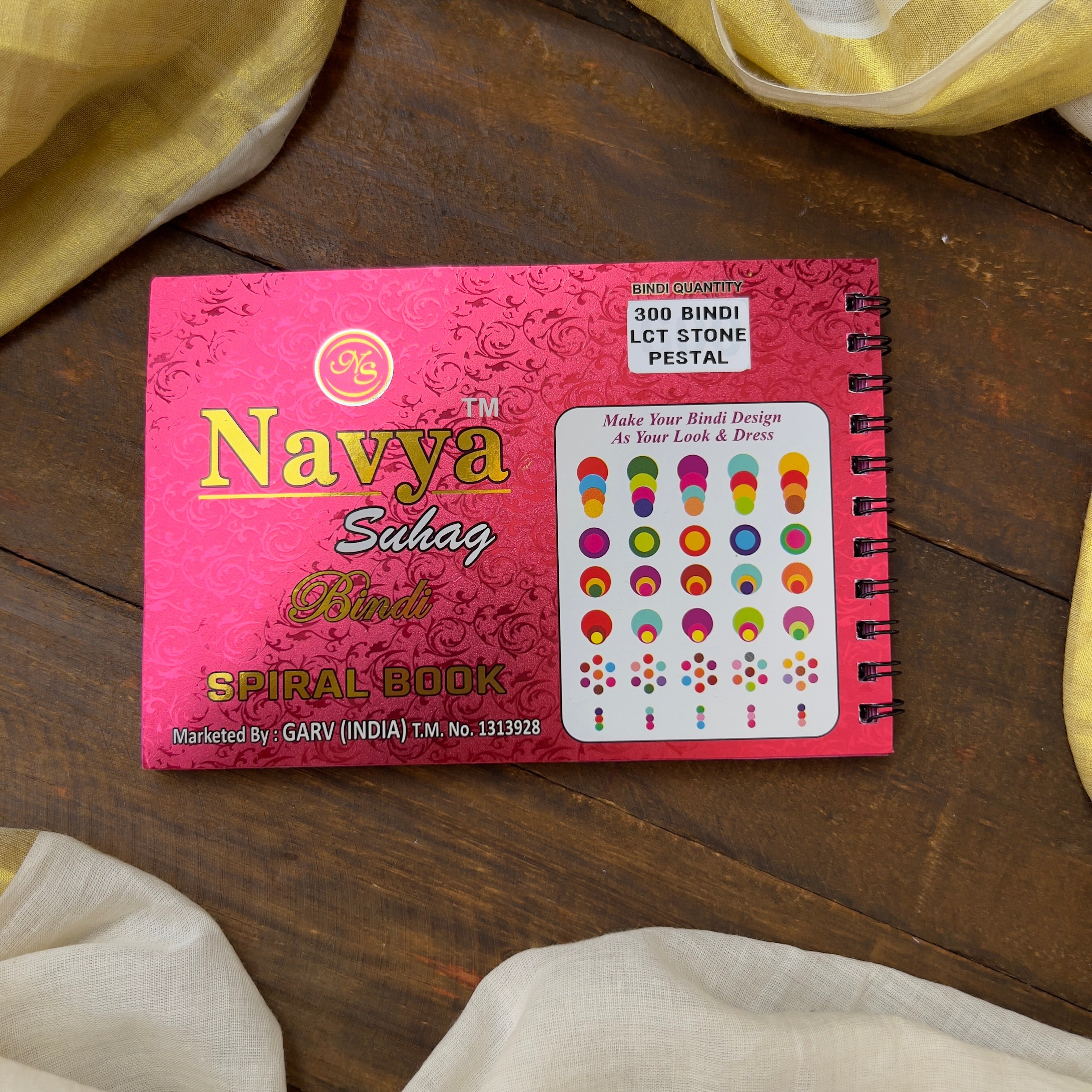 Gold Stone Border Pastel Colours Round Bindi Book - Navya Suhag - BB019