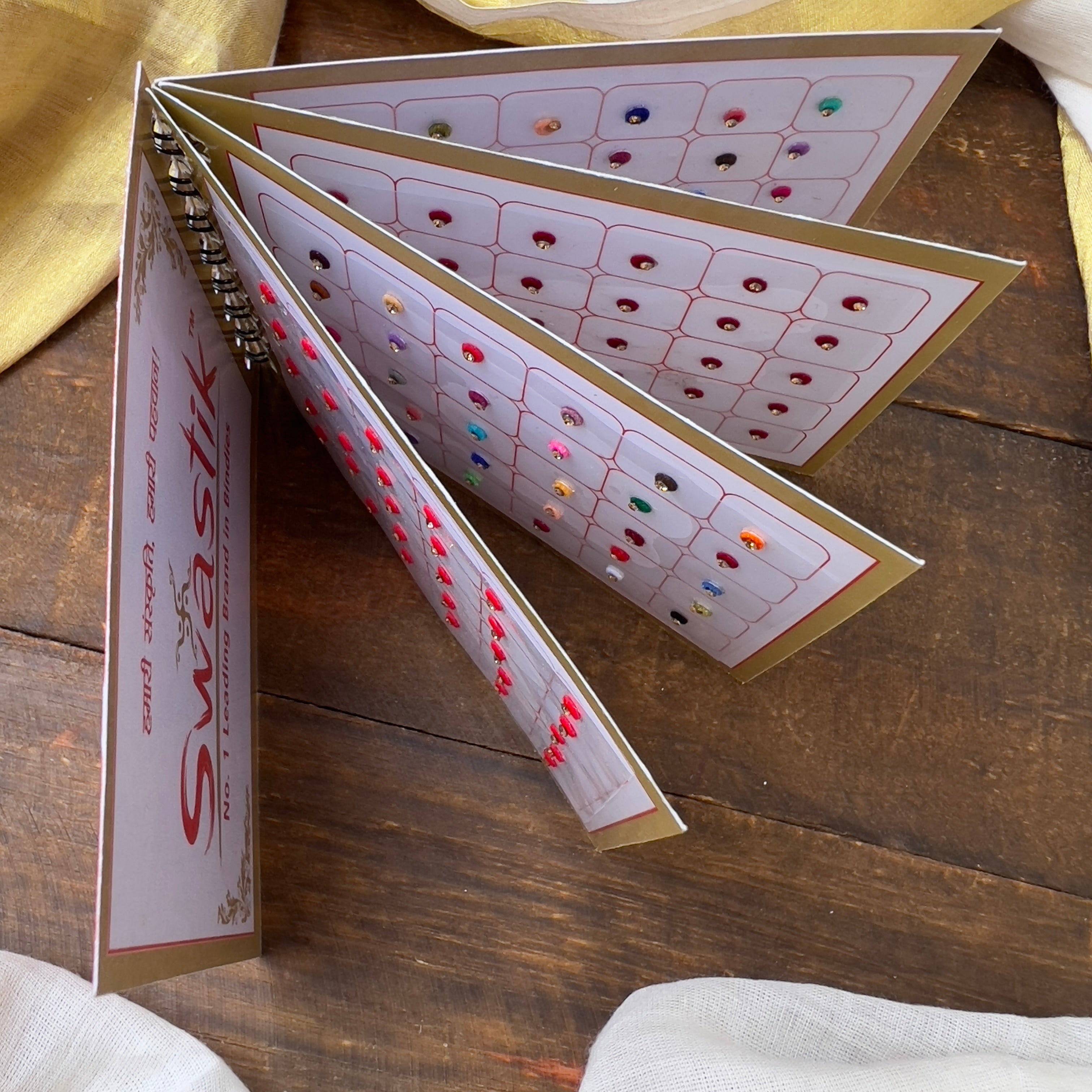 Colour Single Stone Round Bindi Book - Swastik Mini Range - BB005