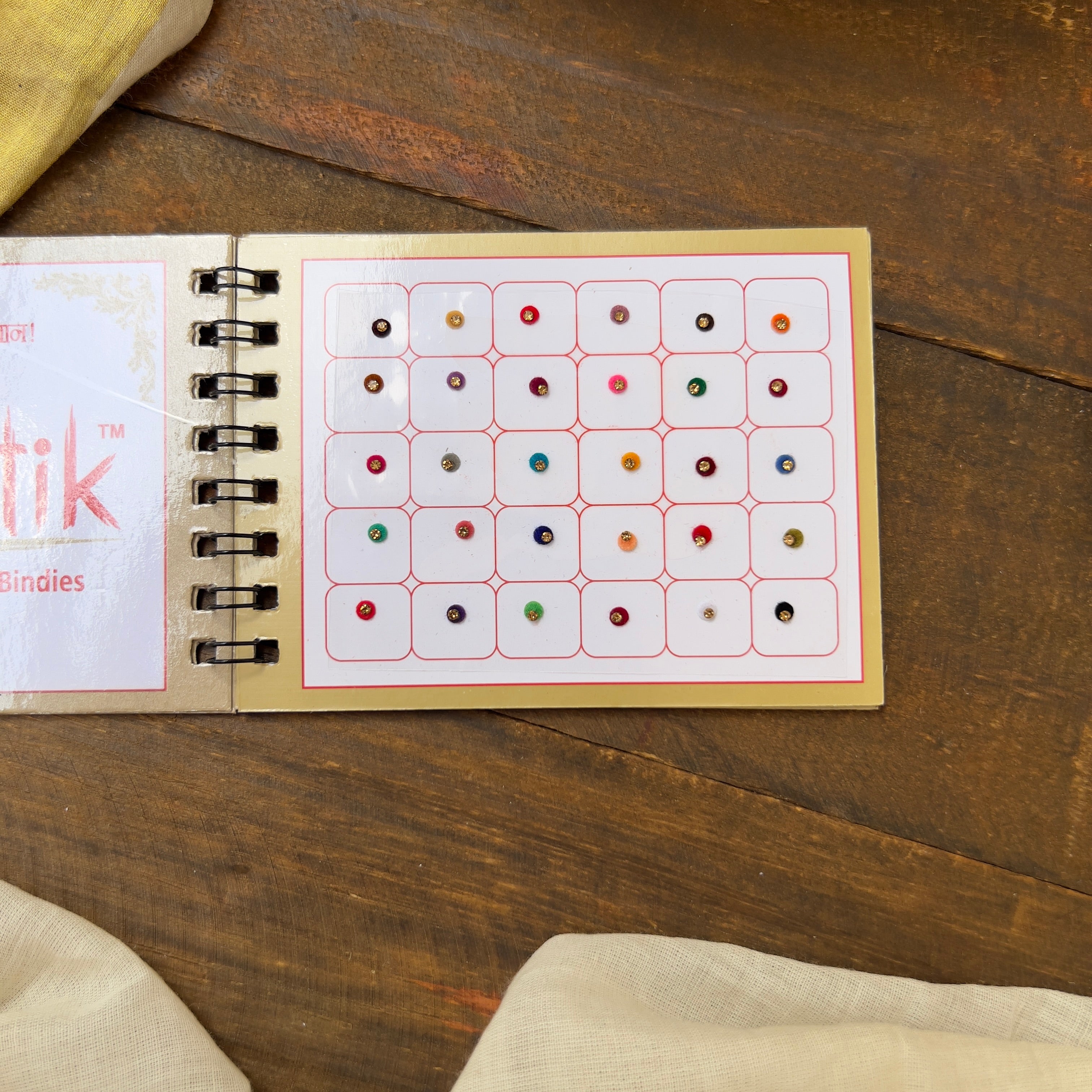 Colour Single Stone Round Bindi Book - Swastik Mini Range - BB005