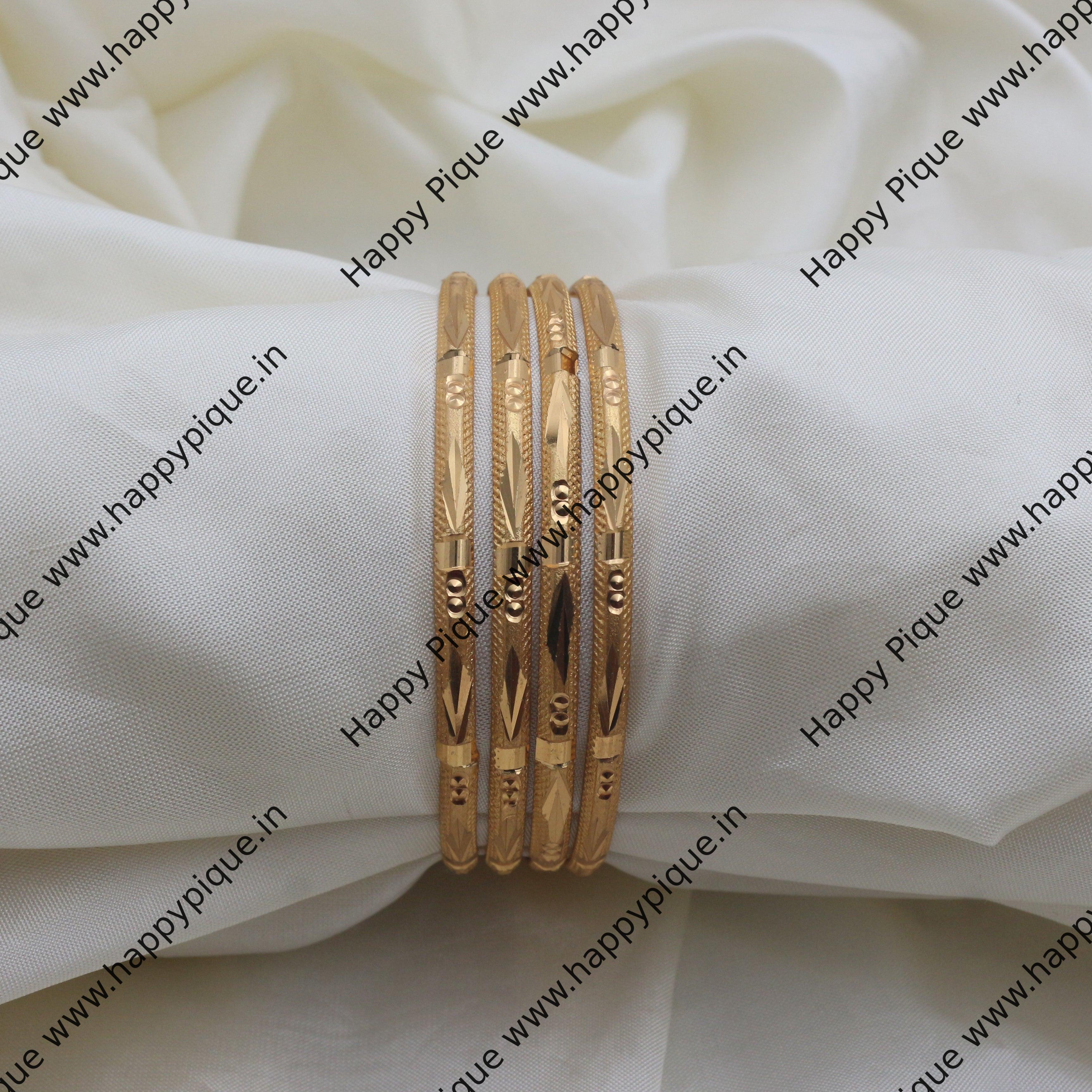 Gold Brass Twisted Enamel Bracelets – Kamakhyaa