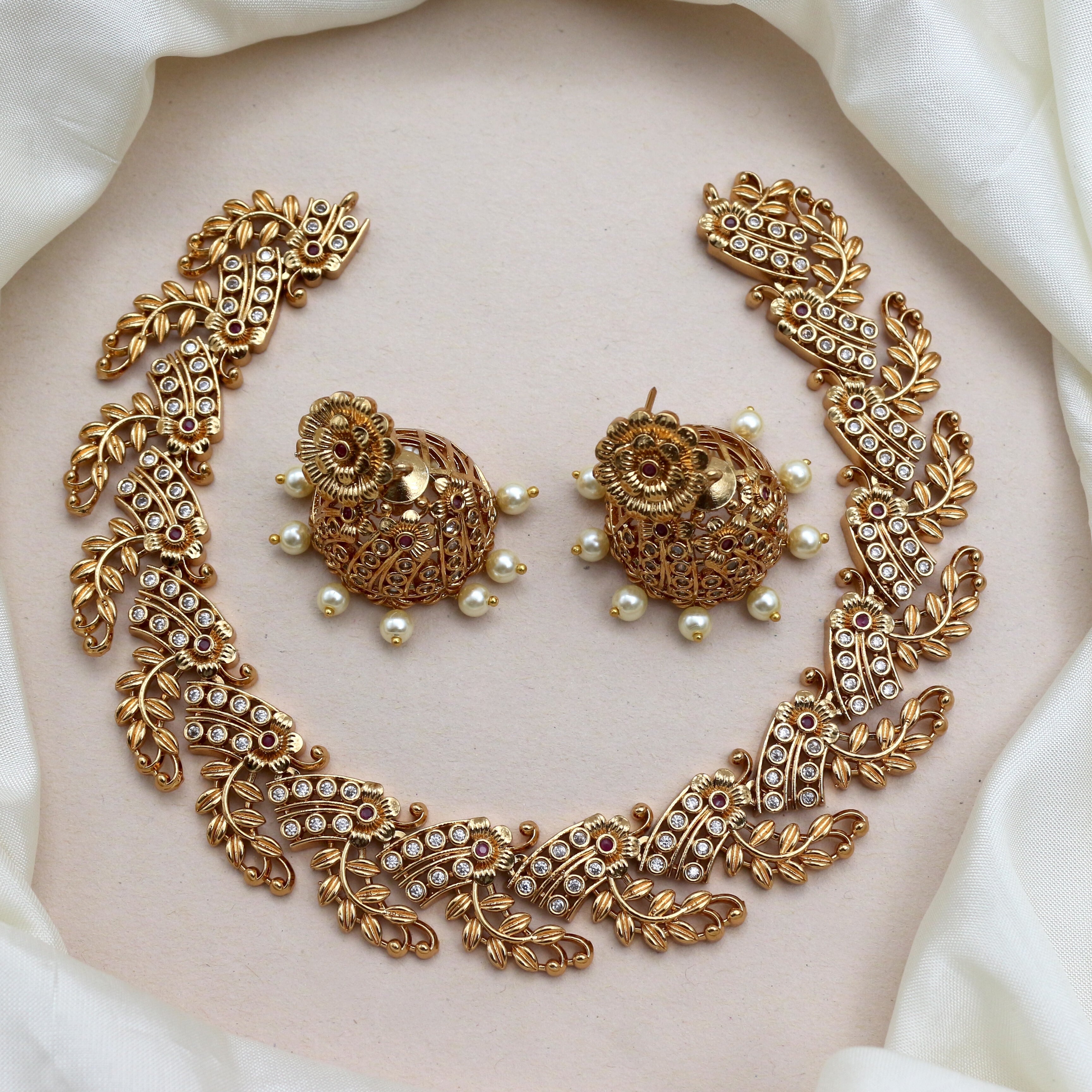 Bridal necklace gold with on sale price