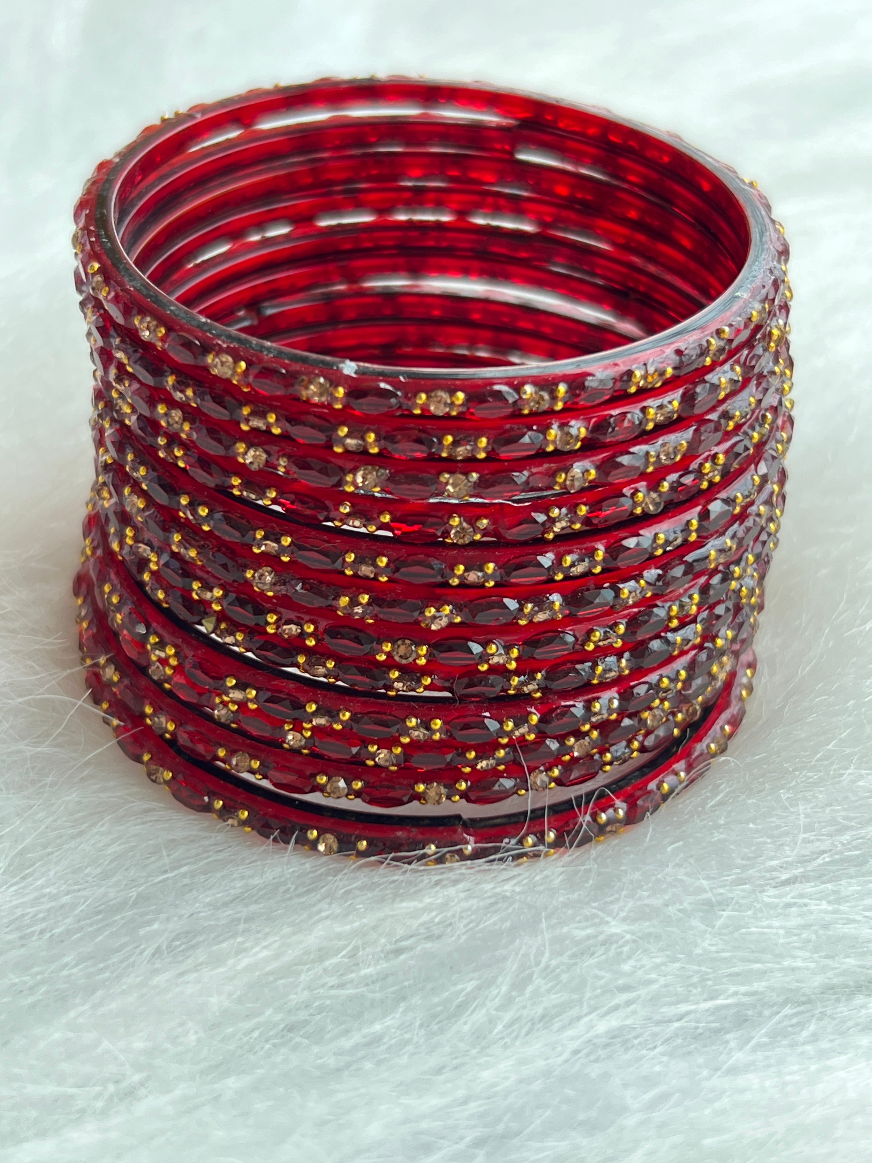 PREMIUM CRYSTAL CUT STONE WORK BRIDAL BANGLES