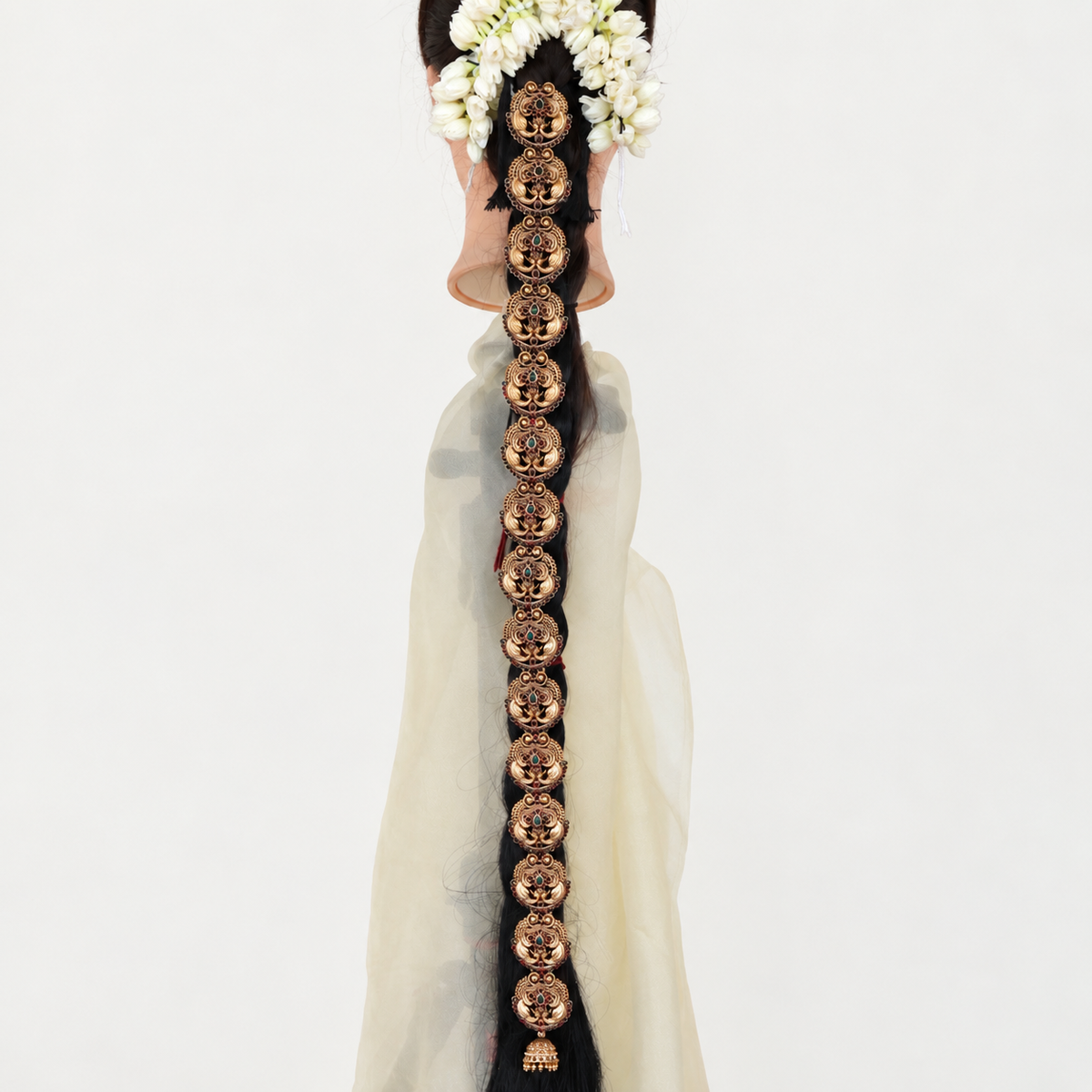 Antique Matte Rettapakshi Budget Bridal Long Choti