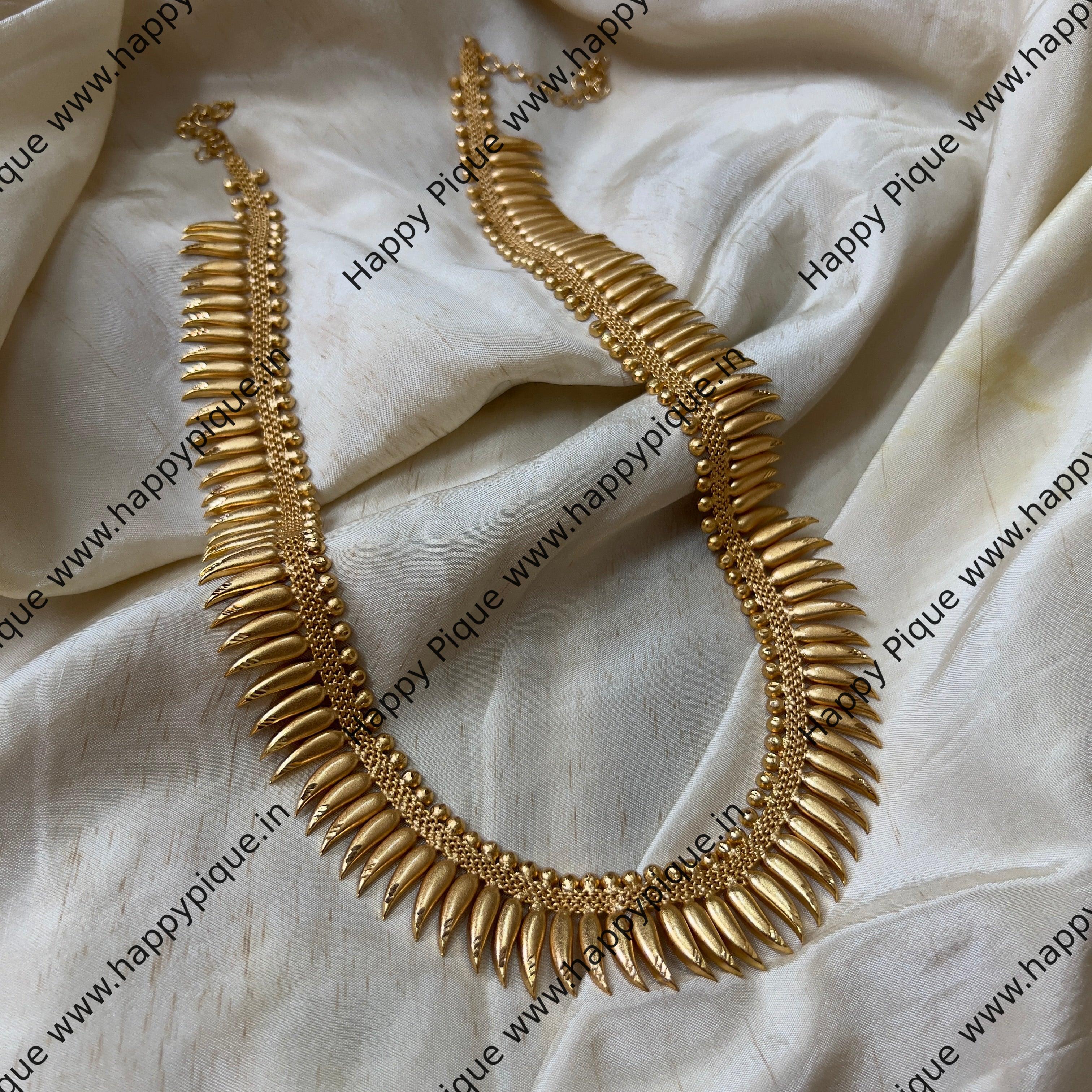 Real Gold Tone Matte Finish Long Mulla Mottu Haaram