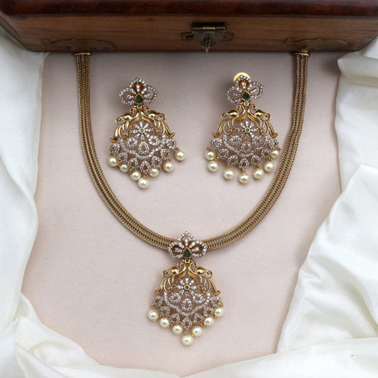 Antique AD Rettapakshi Pendant Necklace Set