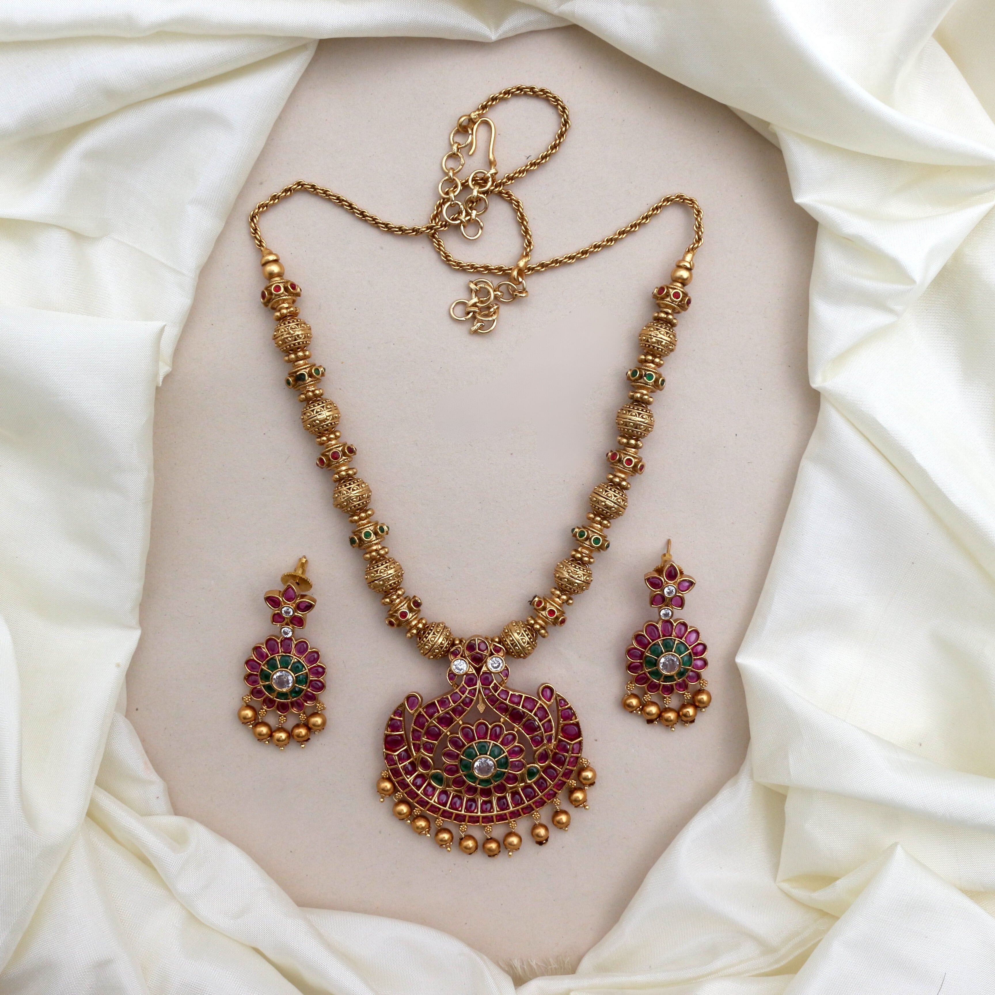 Premium Kemp Gandaberunda Balls Necklace Set