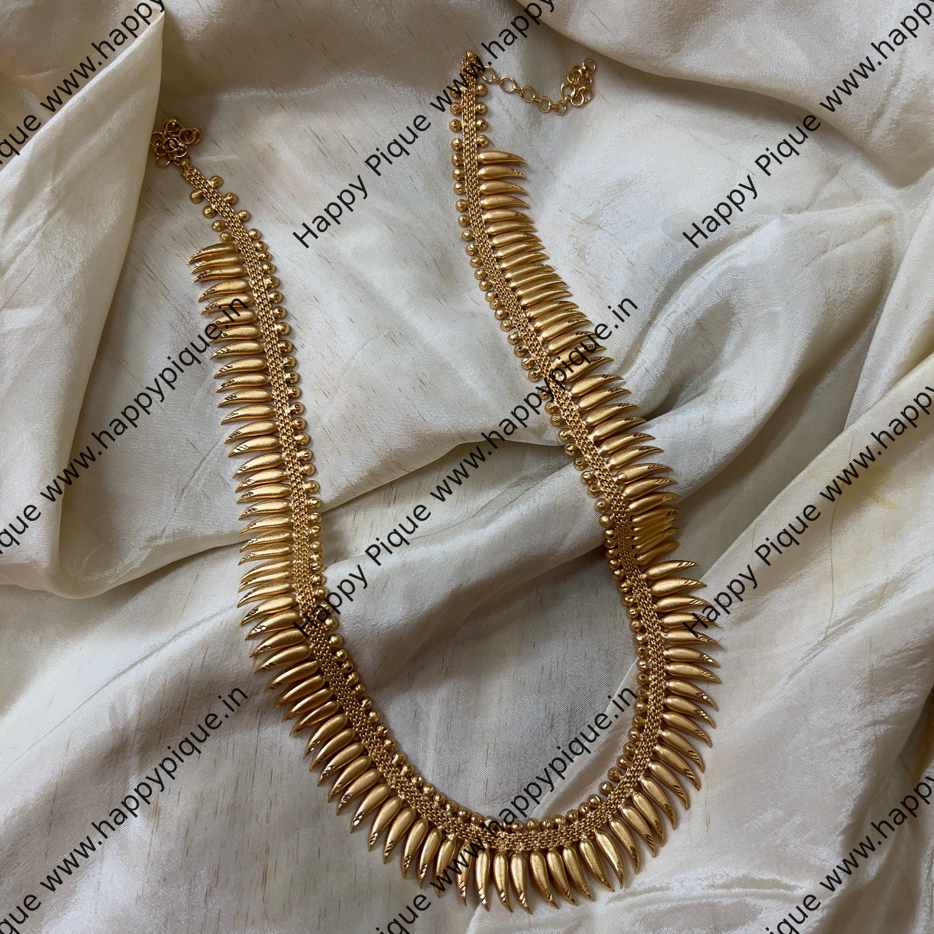 Real Gold Tone Matte Finish Long Mulla Mottu Haaram