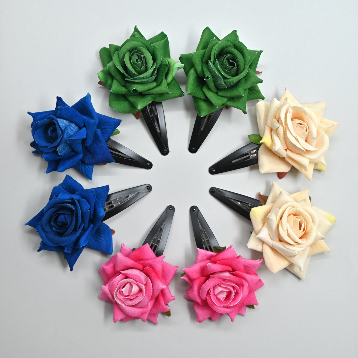 Real Look Rose Flower Tic Tac Clips For Kids & Women - Best Return Gift Option