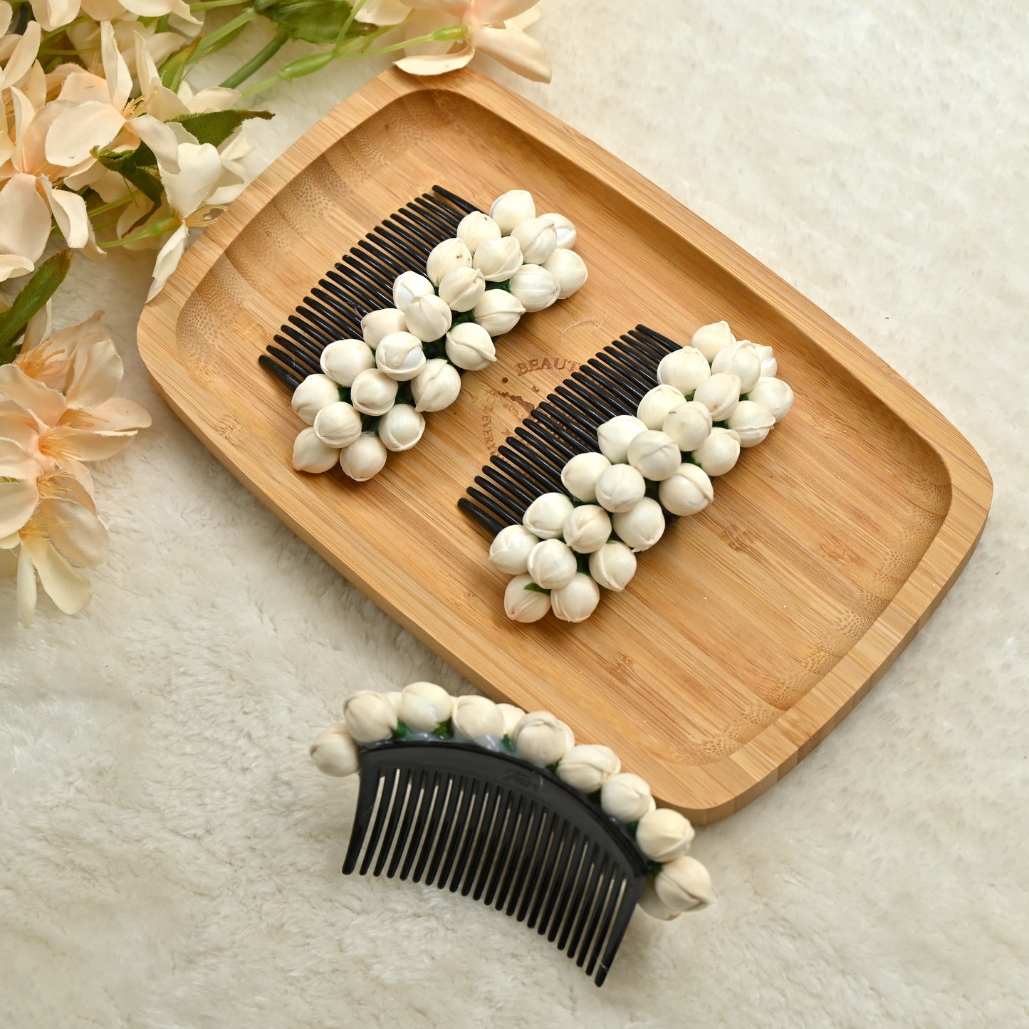 Handmade 3 Line Jasmine Comb - Malli Poo Comb Hair Accessory