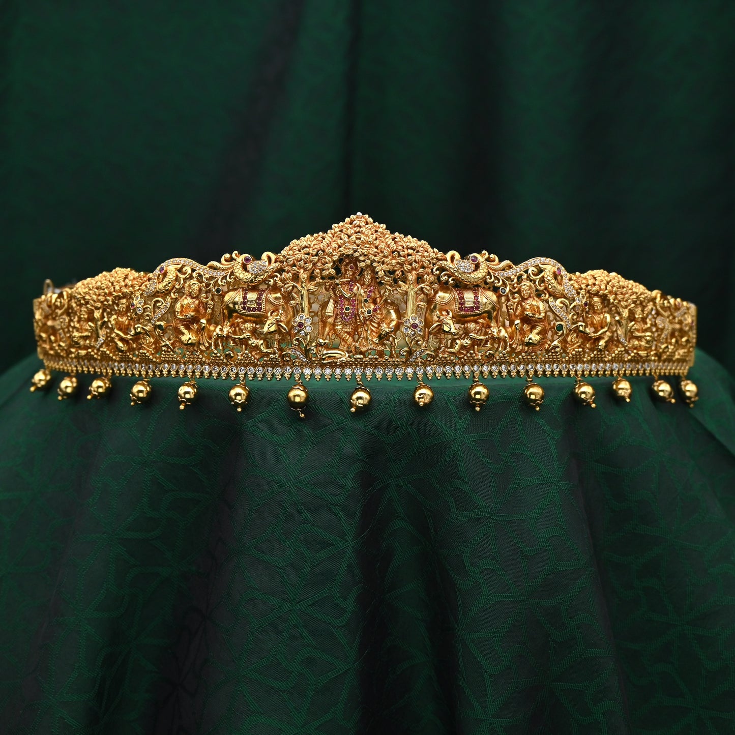 Antique Nagasi Work Radhe Krishna Bridal Hip Belt