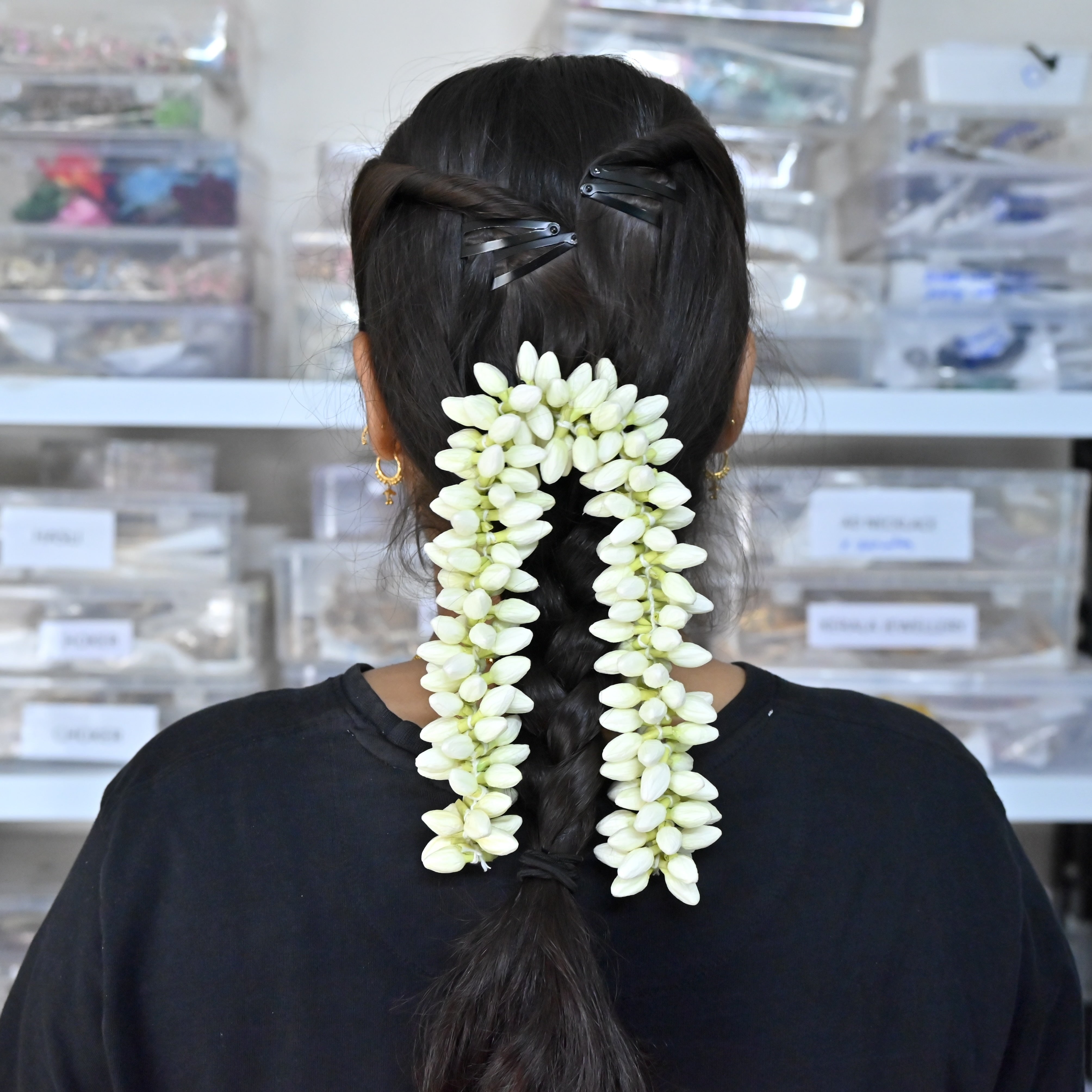 Very Real Look Alike Jasmine String Flowers For Hair, Decoration & God Idols