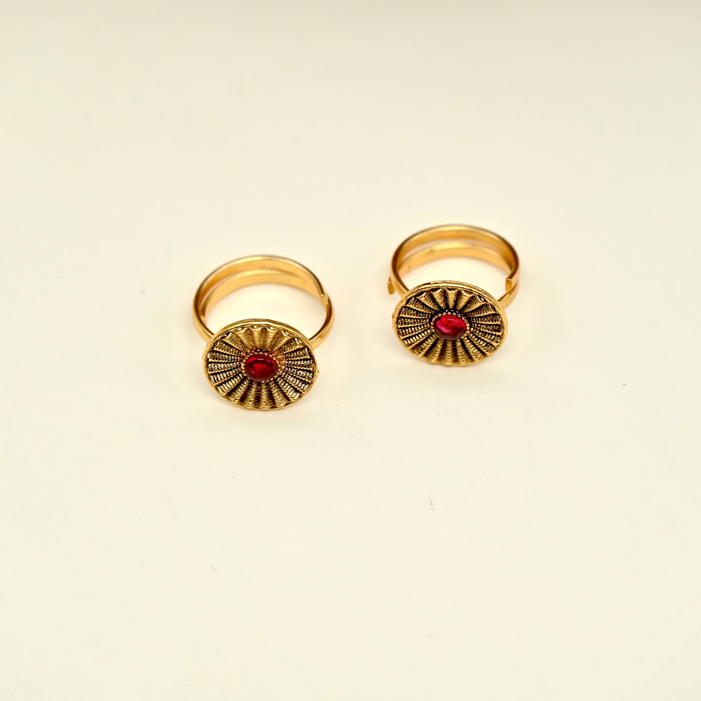 Gold Look Premium Chakra Toe Rings For Women - TR004