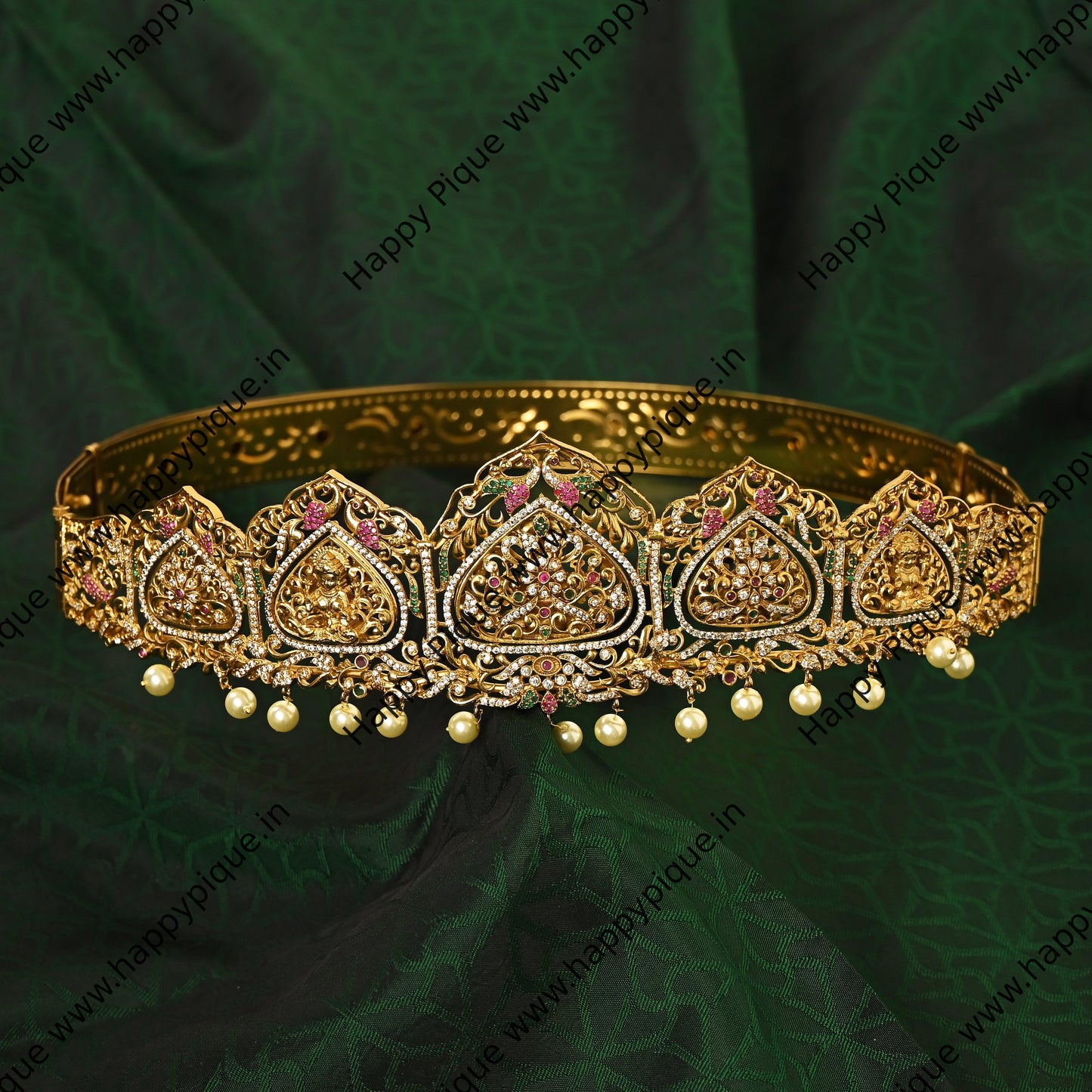 Reversible Two Design Grand AD Nagas Temple Heavy Bridal Hip Belt