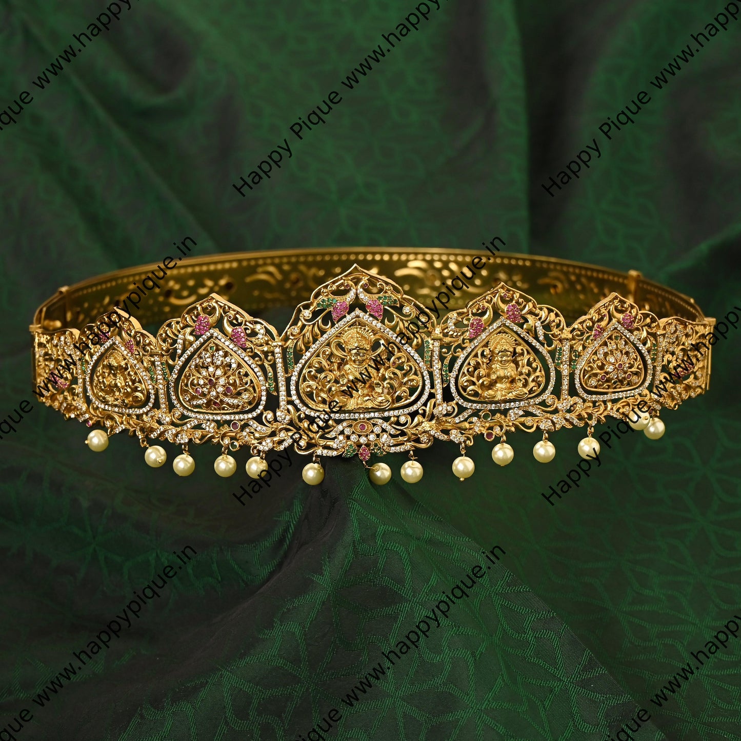 Reversible Two Design Grand AD Nagas Temple Heavy Bridal Hip Belt