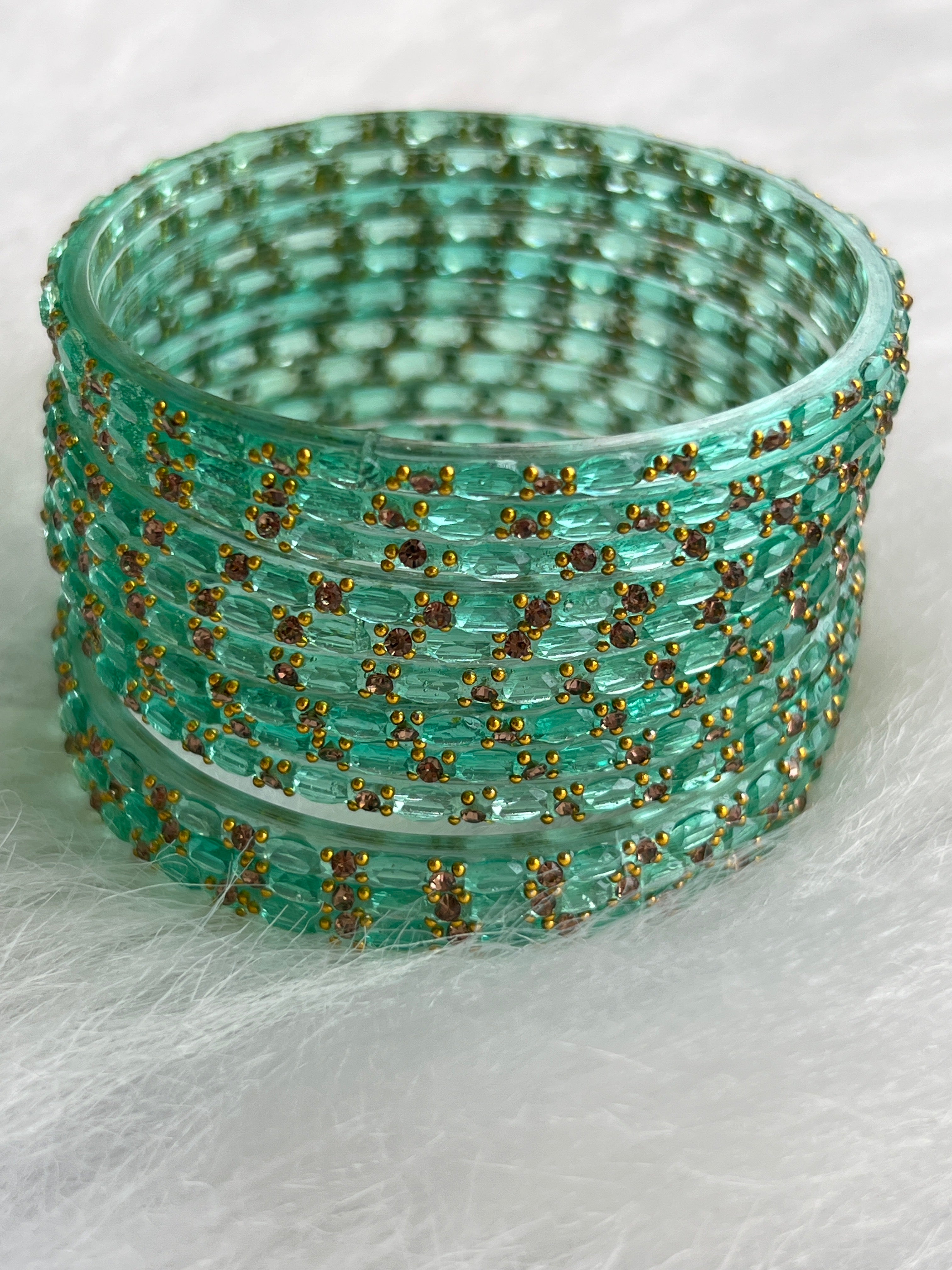 PREMIUM CRYSTAL CUT STONE WORK BRIDAL BANGLES