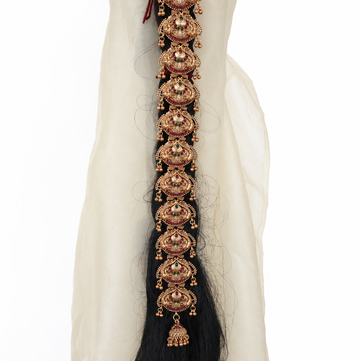 Antique Budget Rettapakshi Kemp Long Bridal Choti