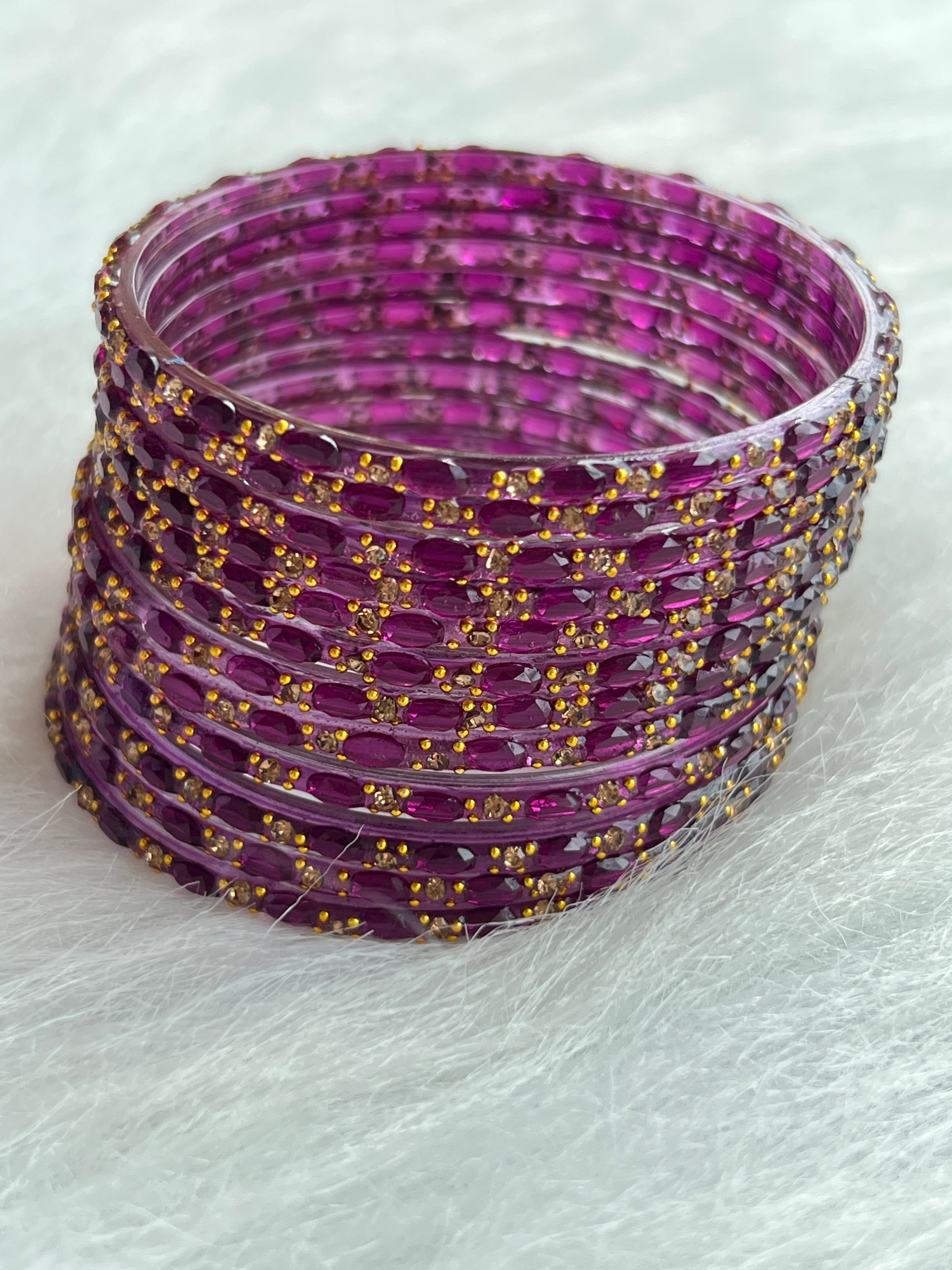 PREMIUM CRYSTAL CUT STONE WORK BRIDAL BANGLES