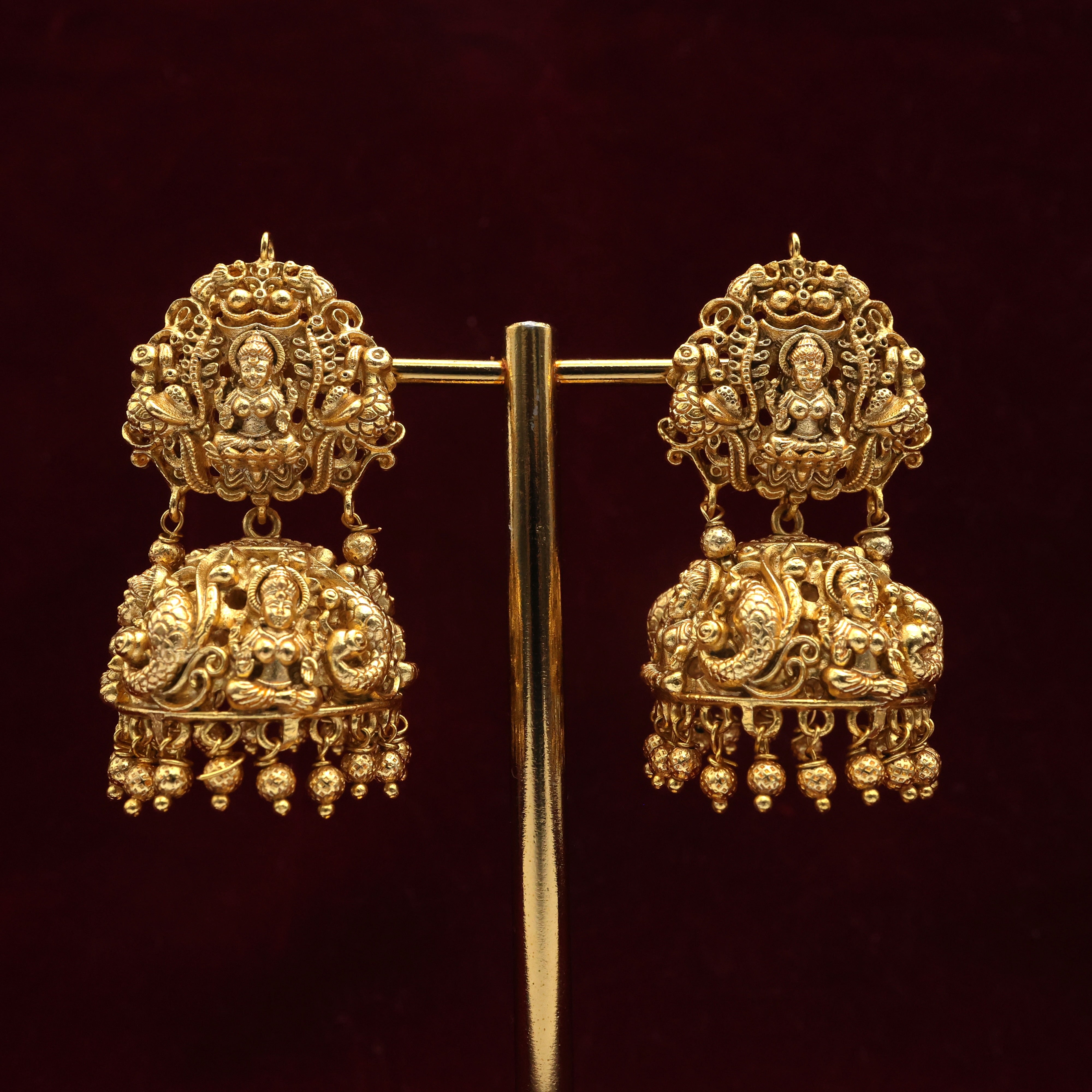 Antique Nagas Mayura Lakshmi Big Bridal Jhumkas
