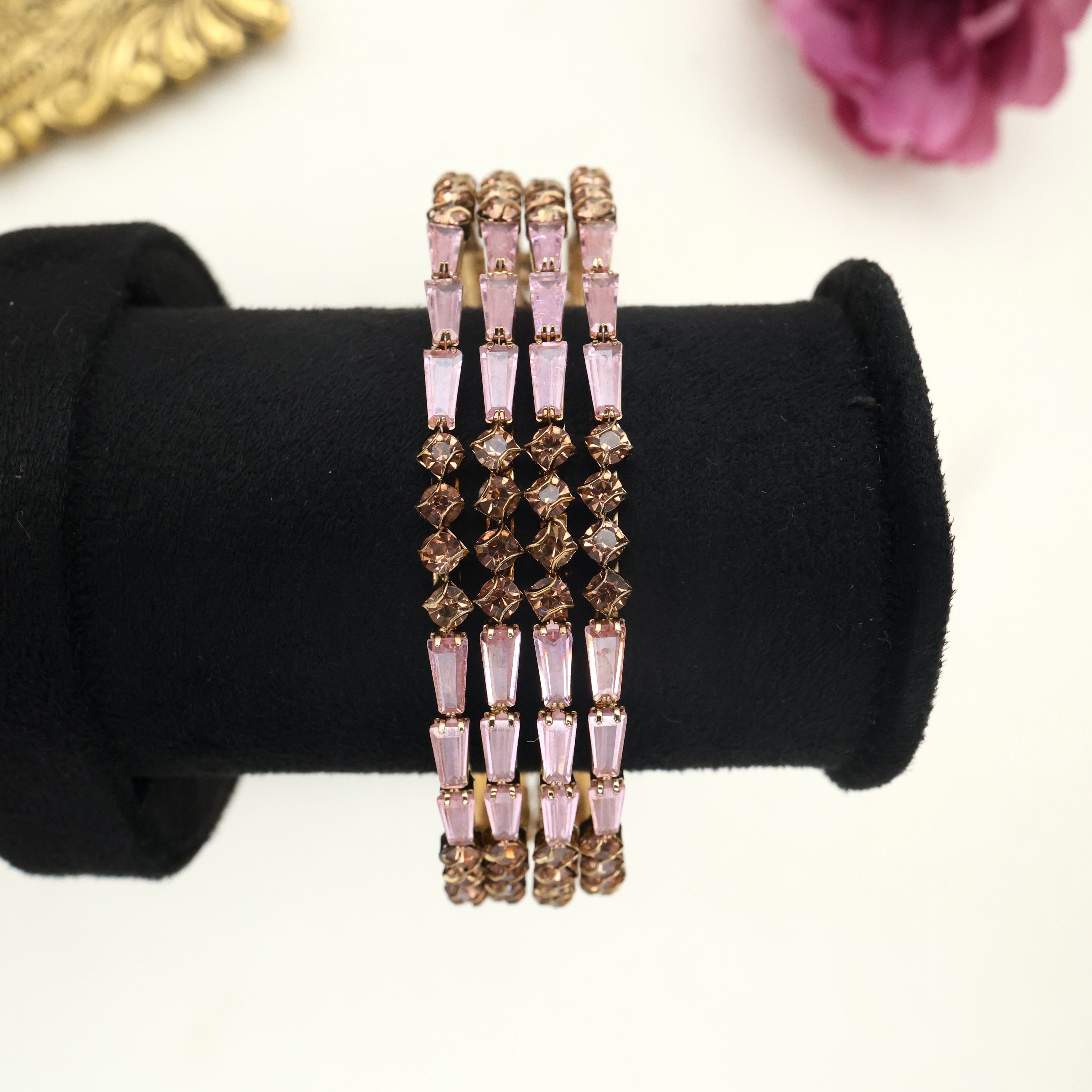 TUBE LIGHT CUT AD SET OF 4 BANGLES - LAVENDER