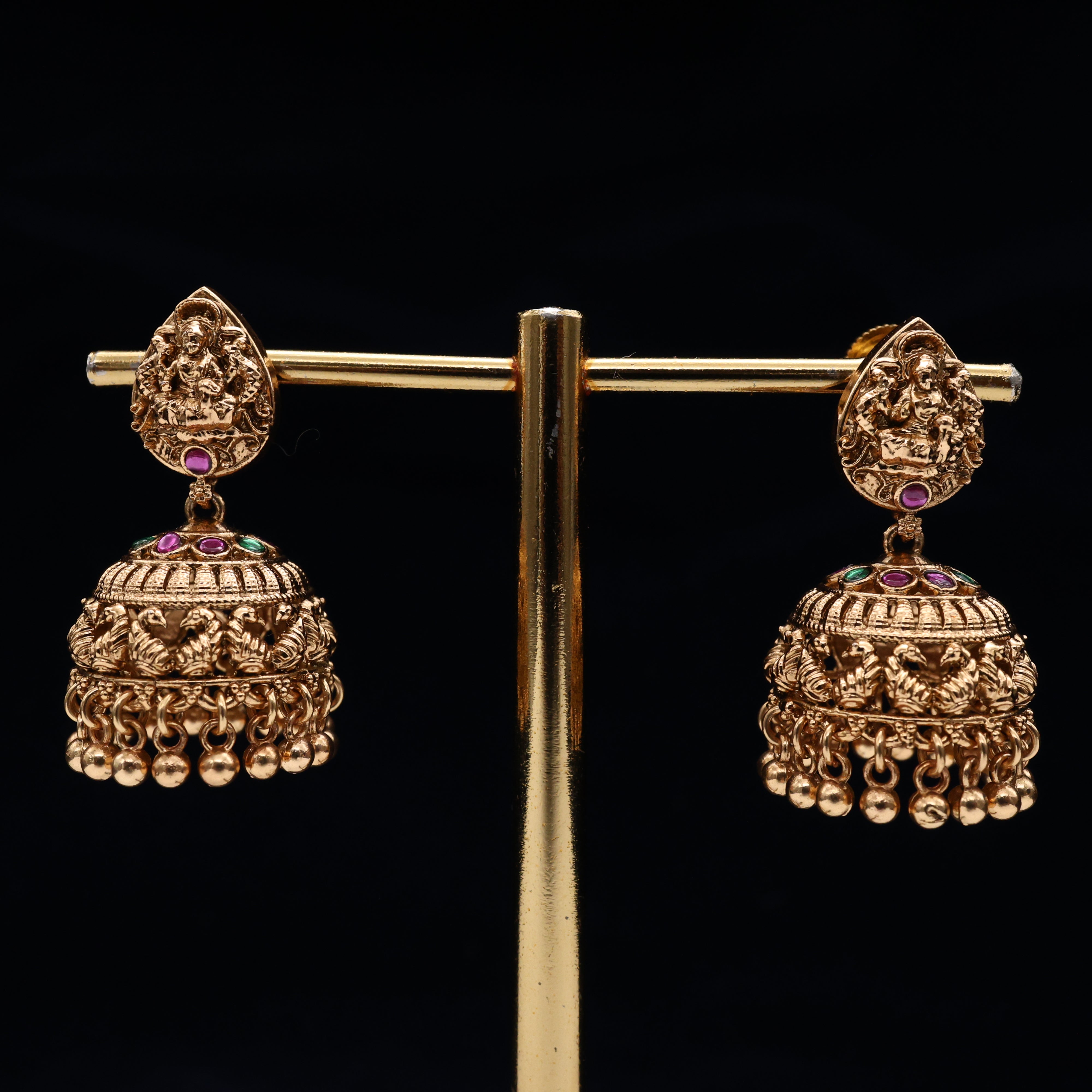 Antique Nagas Premium Lakshmi Paisley Bridal Jhumkas