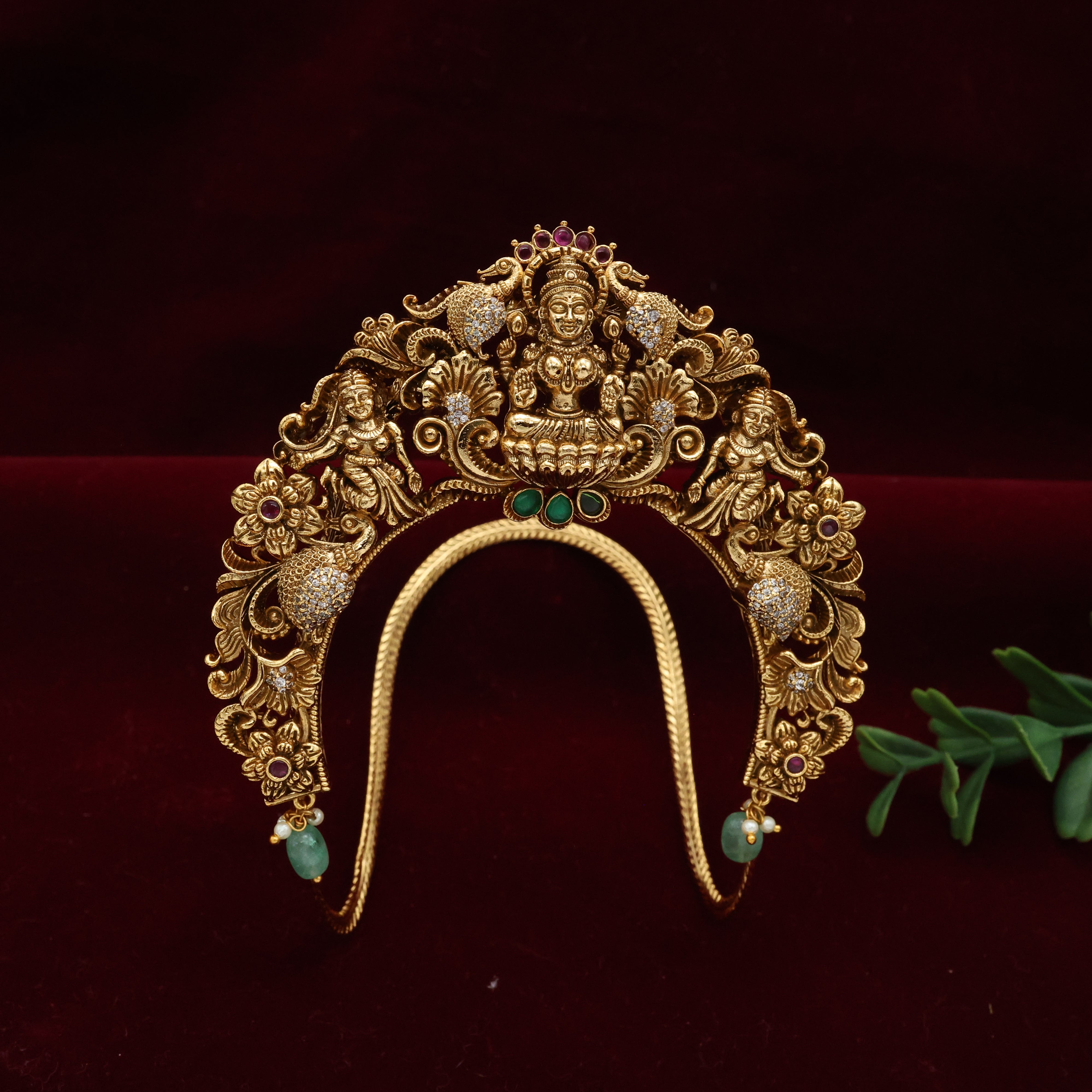 ANTIQUE NAGAS AD GODDESS MAHALAKSHMI SINGLE PIECE BRIDAL VANKI