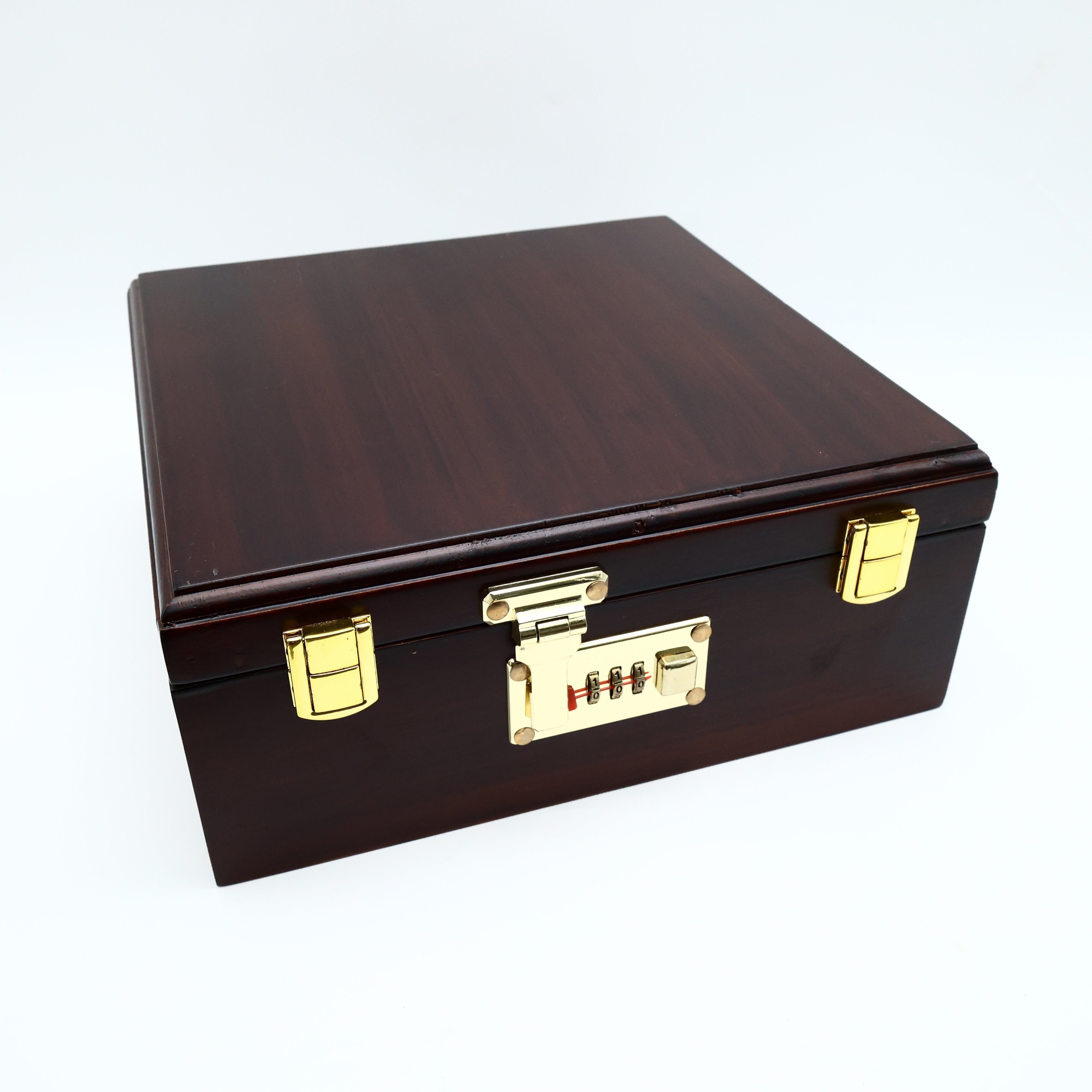 Premium Teak Wood Double Rod Bangle Organiser with Number Lock