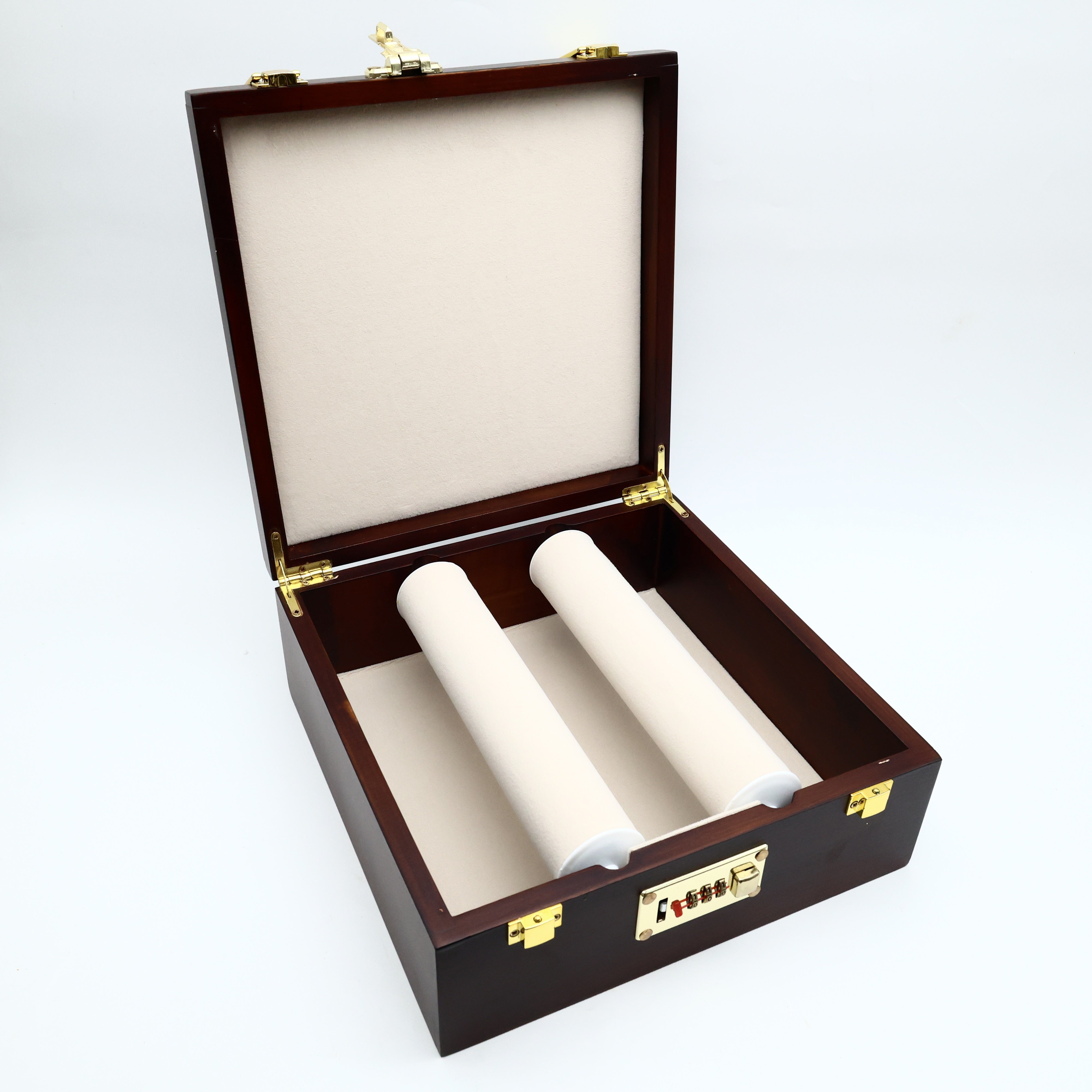 Premium Teak Wood Double Rod Bangle Organiser with Number Lock