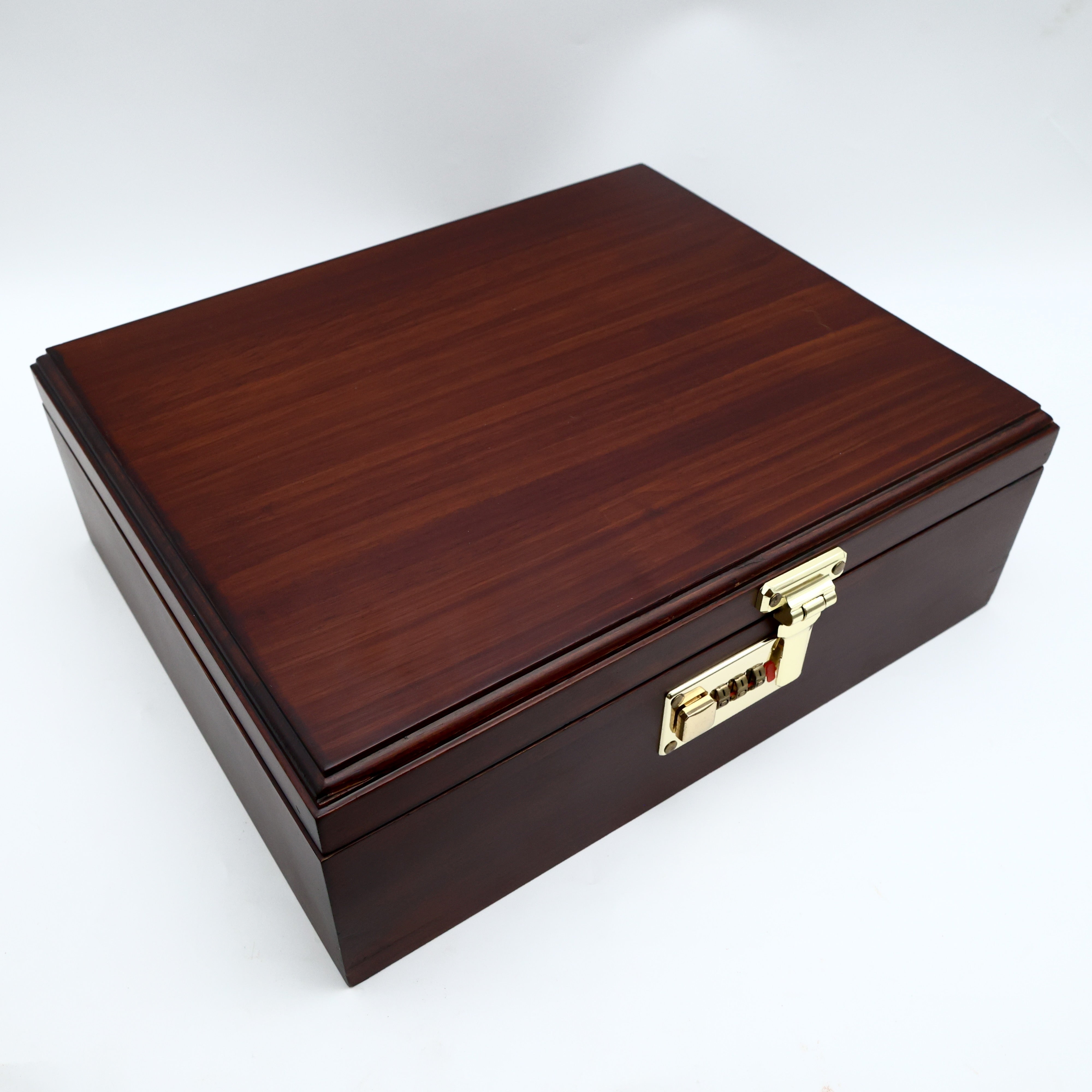 Premium Teak Wood 3+1 Multi Jewellery Organiser with Number Lock