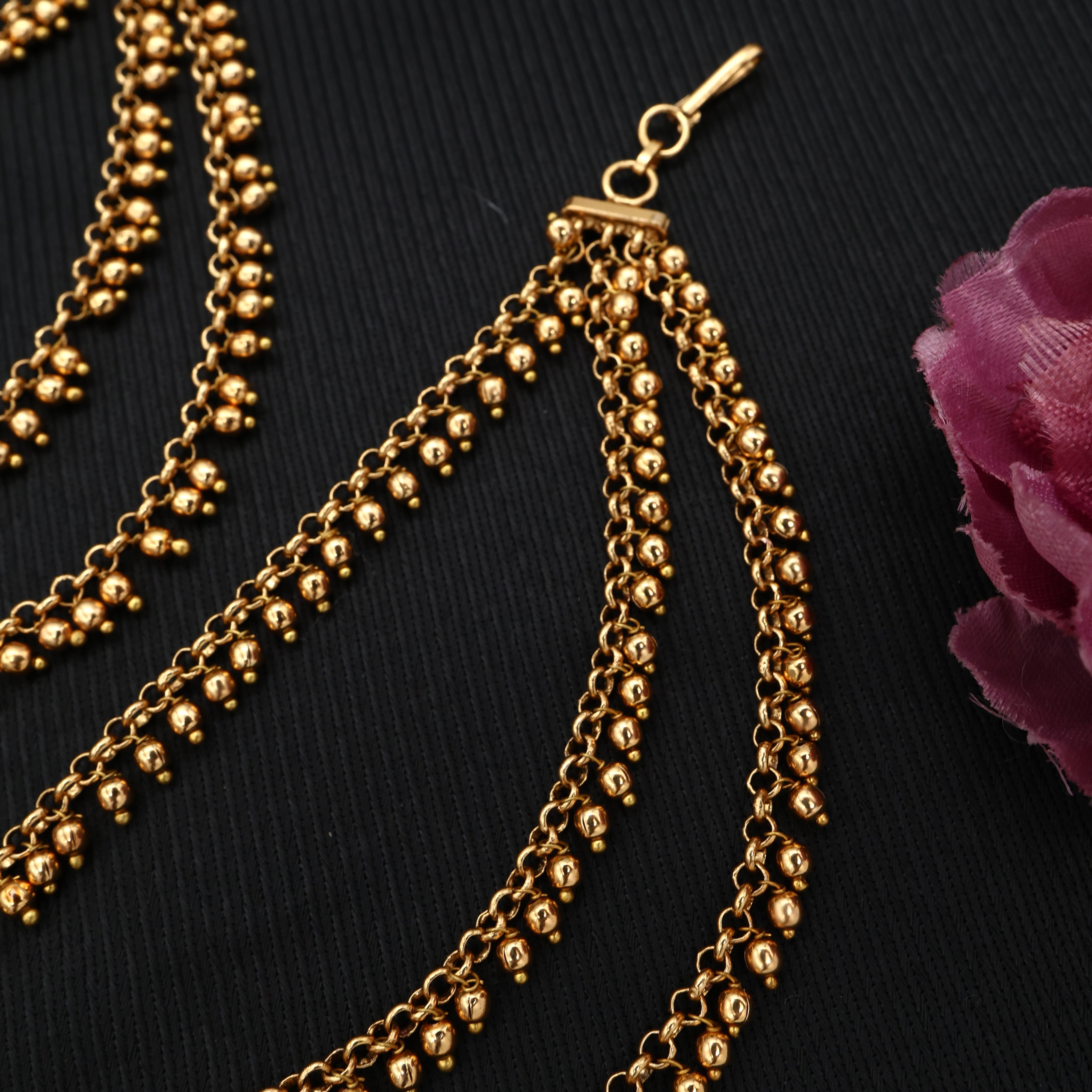 Gold Look Antique 3 Layer Gold Balls Bridal Maatal/Kaan Chain