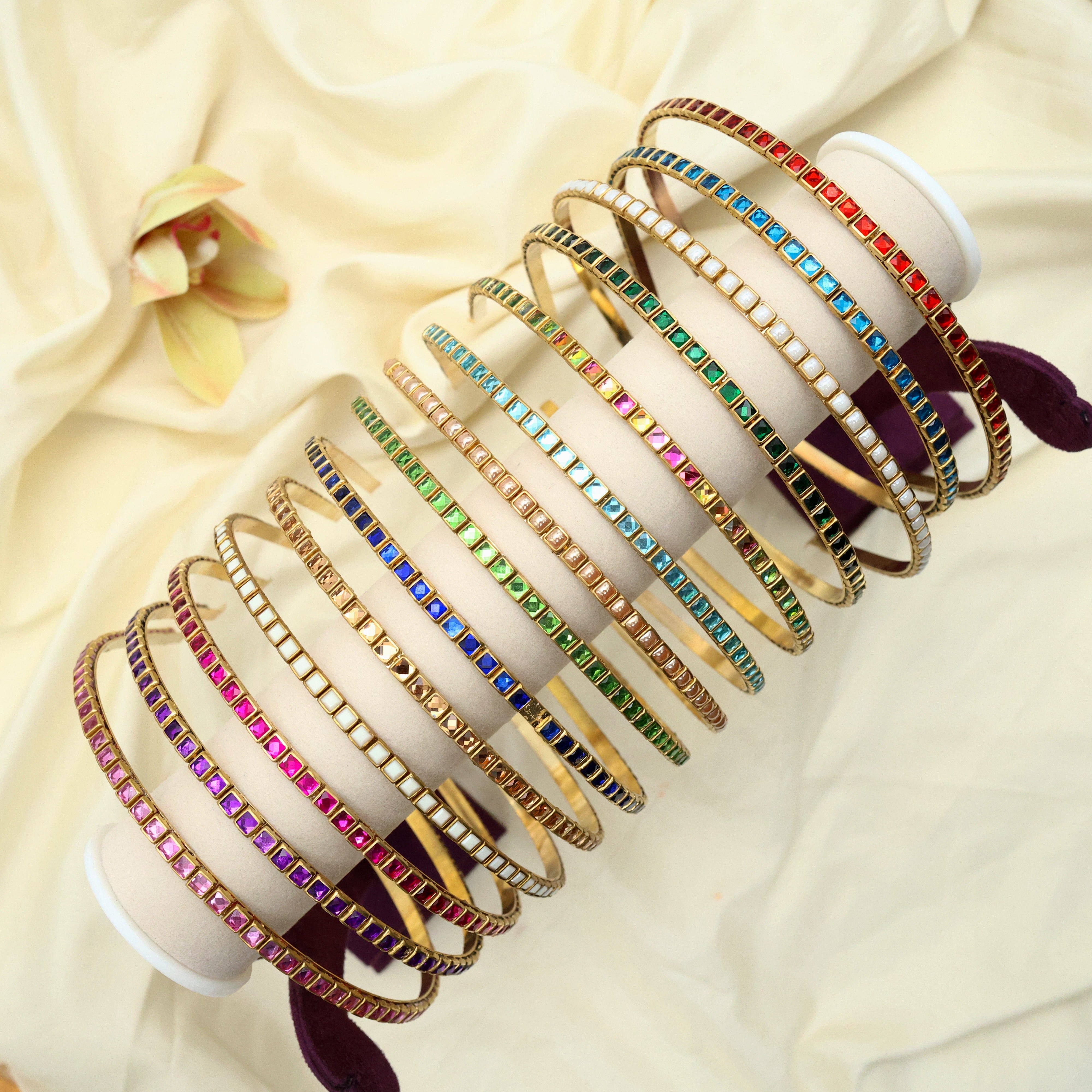 Handmade Silk Thread Square Kundan Stones Head Band For Kids/Women