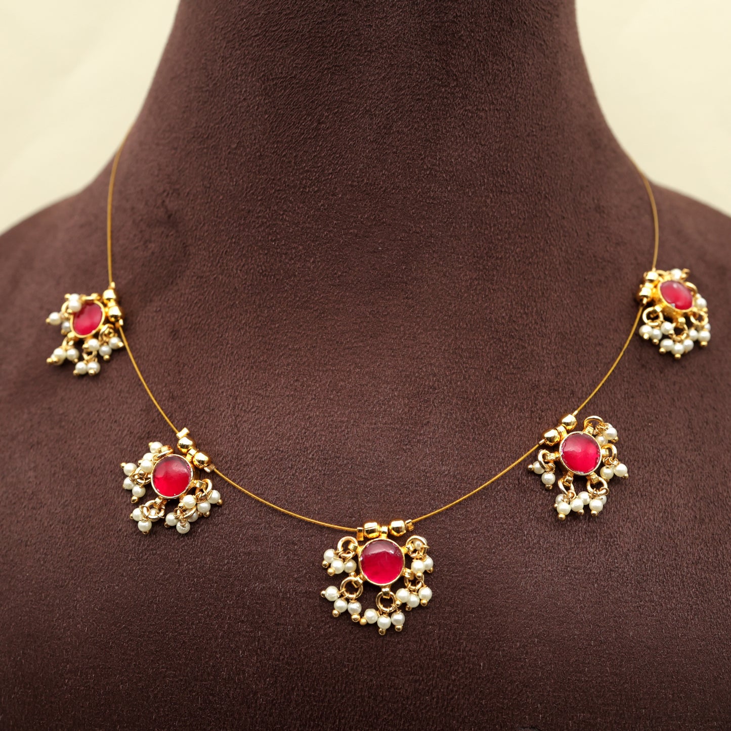 BINDI - Handmade Pachi Kundan Invisible Necklace Set