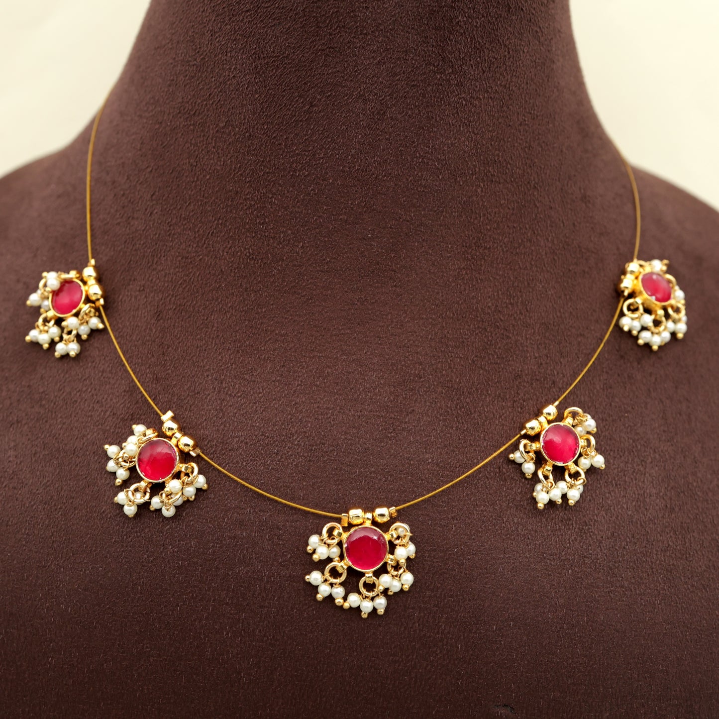 BINDI - Handmade Pachi Kundan Invisible Necklace Set