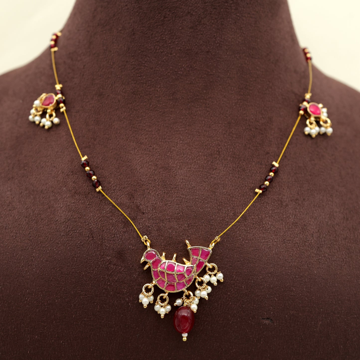 CHIDIYAA - Handmade Pachi Kundan Invisible Necklace Set