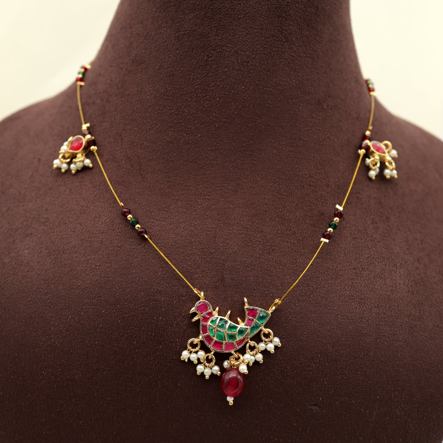 CHIDIYAA - Handmade Pachi Kundan Invisible Necklace Set