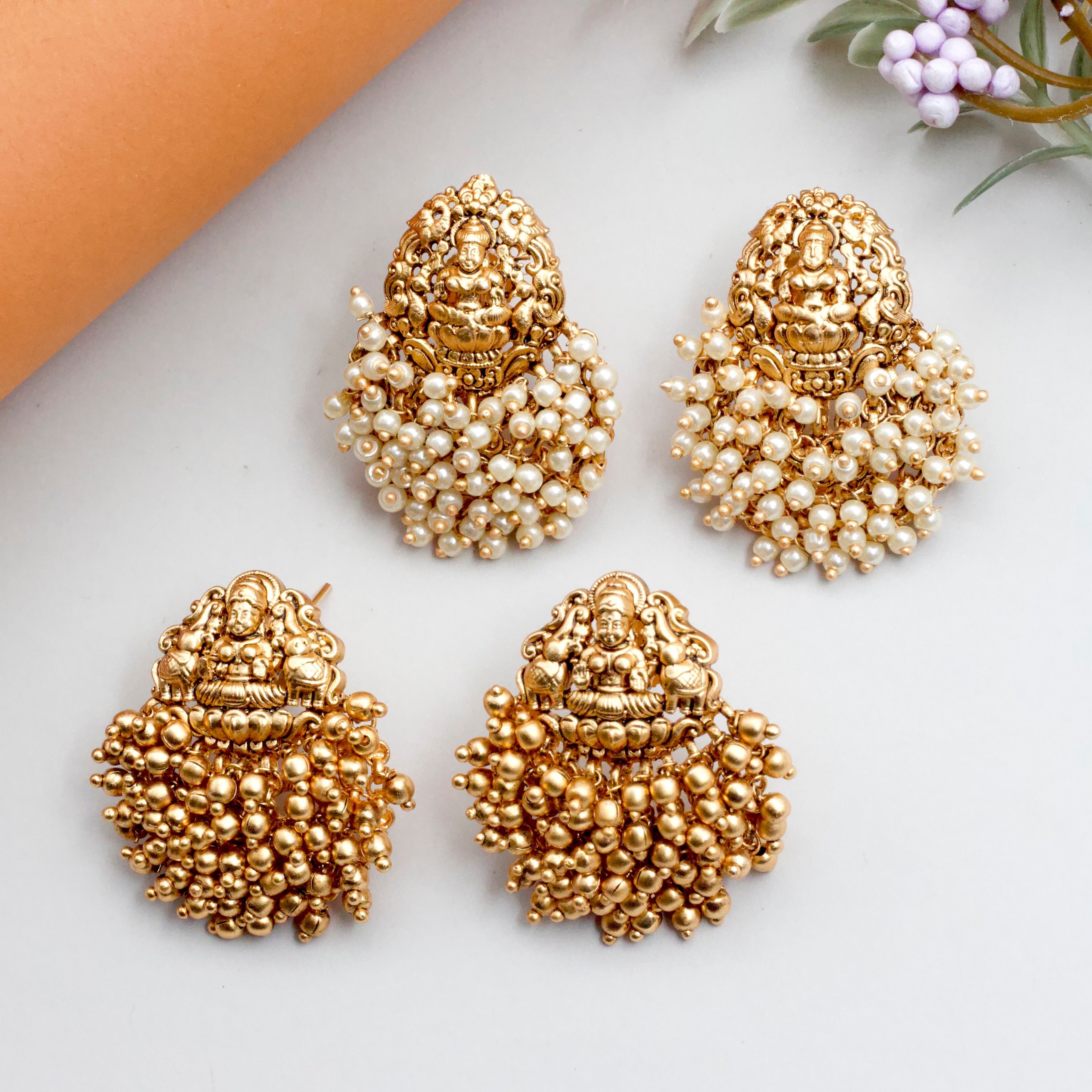 Antique Beads Bunch Lakshmi Studs