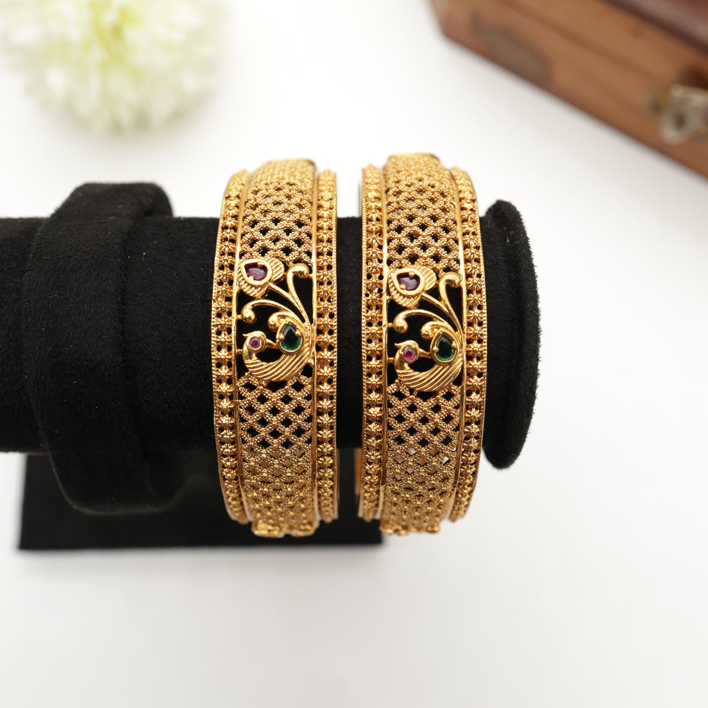 Thick Jhali Peacock Bridal Bangles