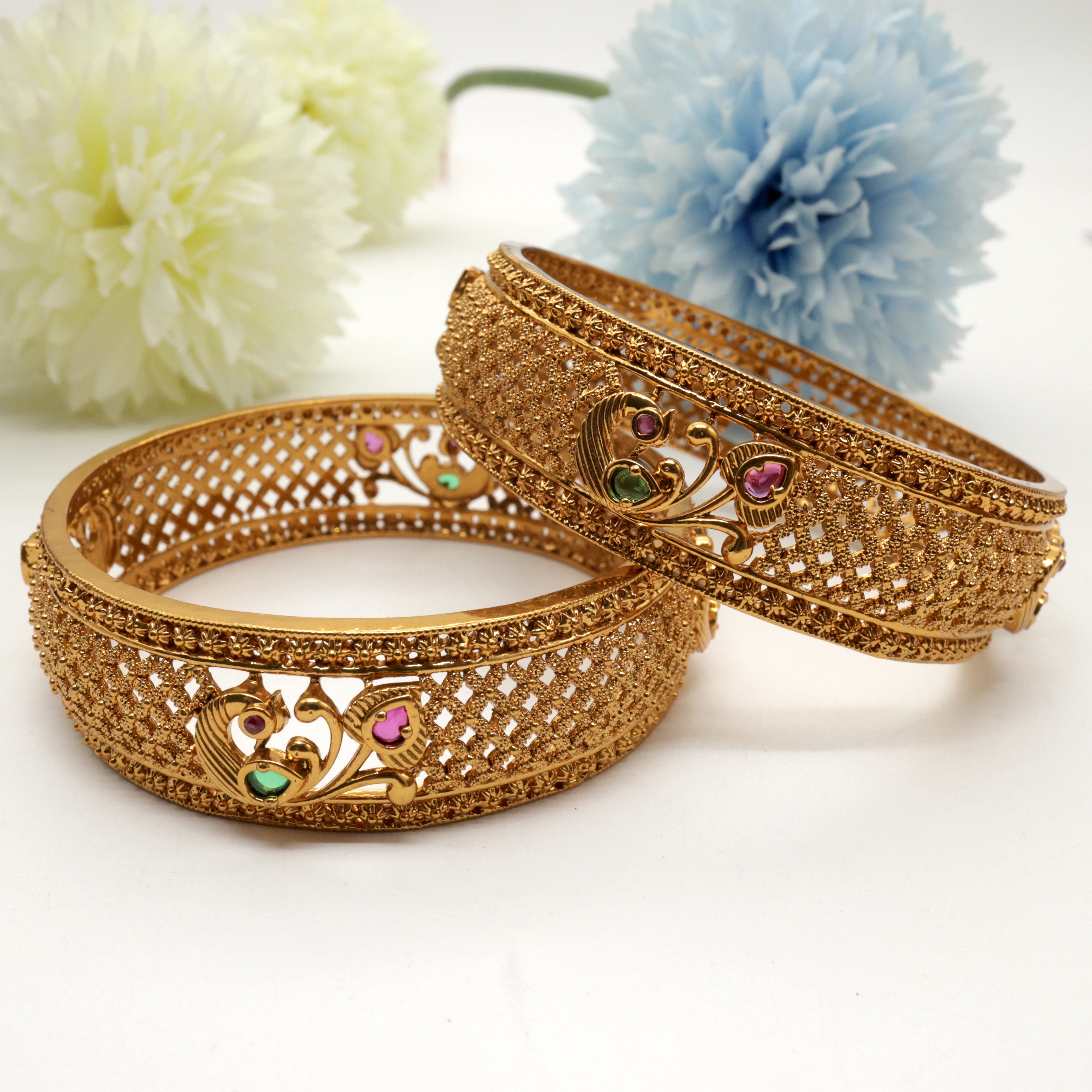 Thick Jhali Peacock Bridal Bangles