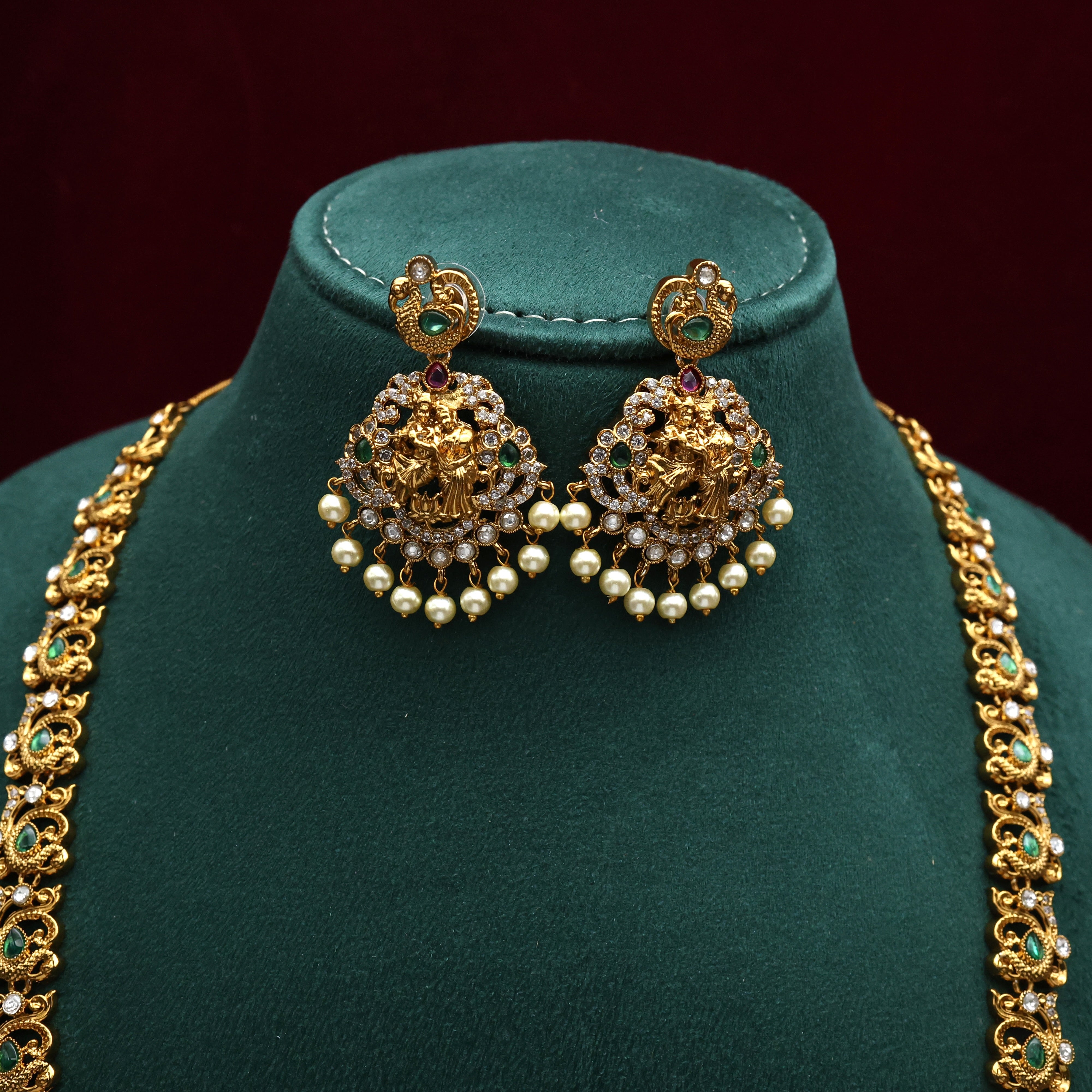 Antique Nagas Lord Krishna Bridal Haaram Set