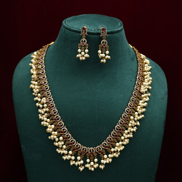 AD Designer Flower Buds Sleek Bridal Guttapusalu Haaram Set