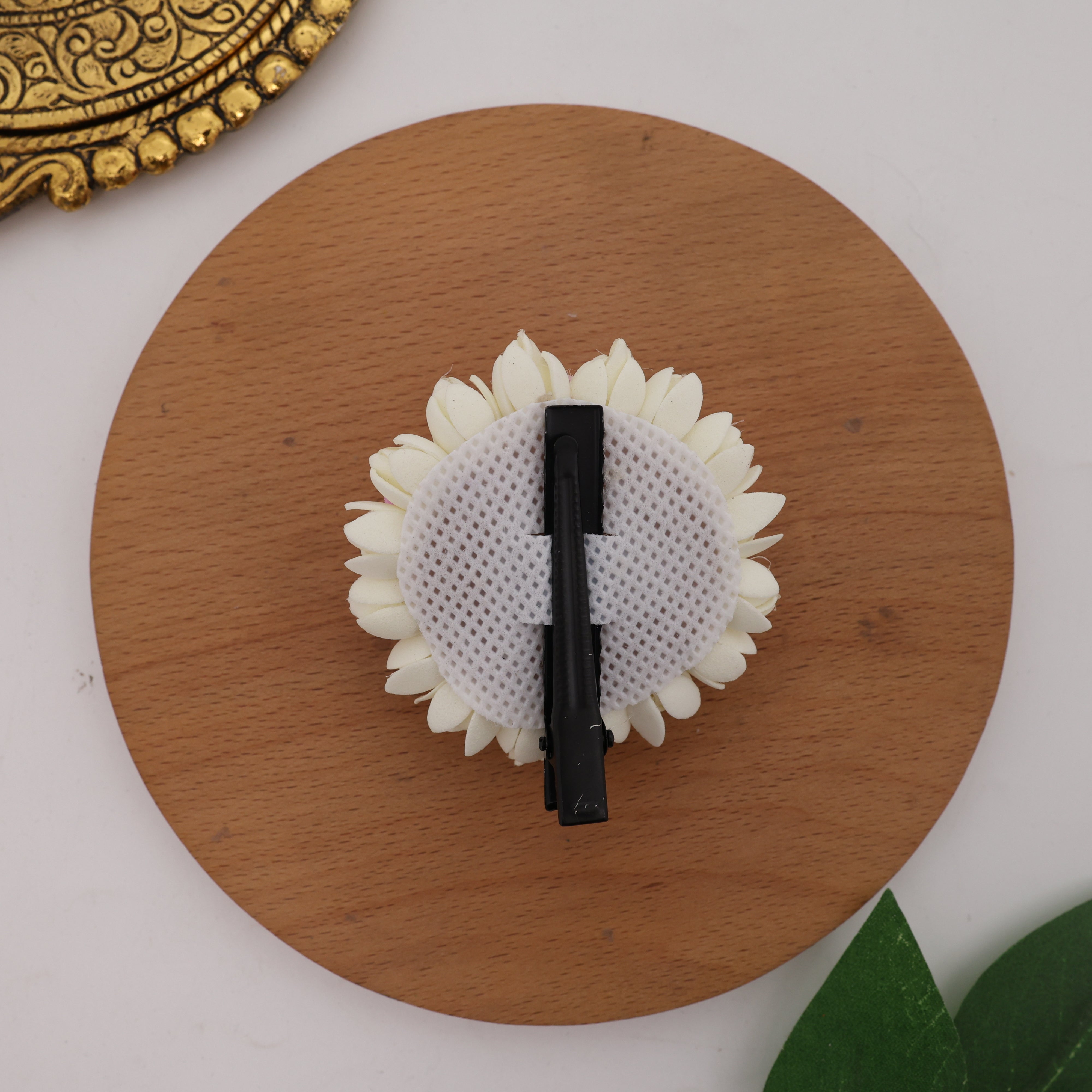 Handmade Foam Bloomed Malli Lotus Alligator Hair Clip