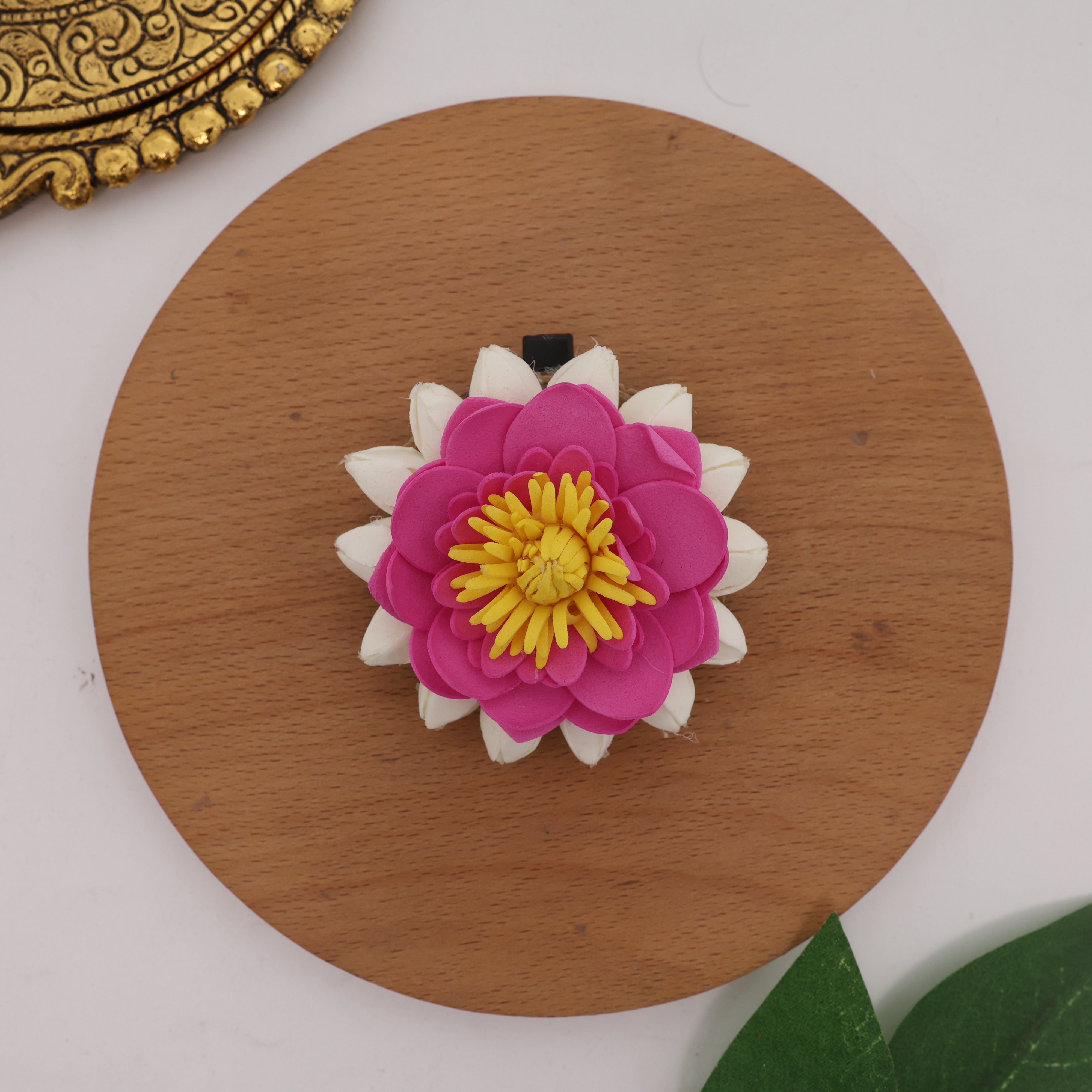 Handmade Foam Reusable Lotus Jasmine Buds Alligator Hair Clip