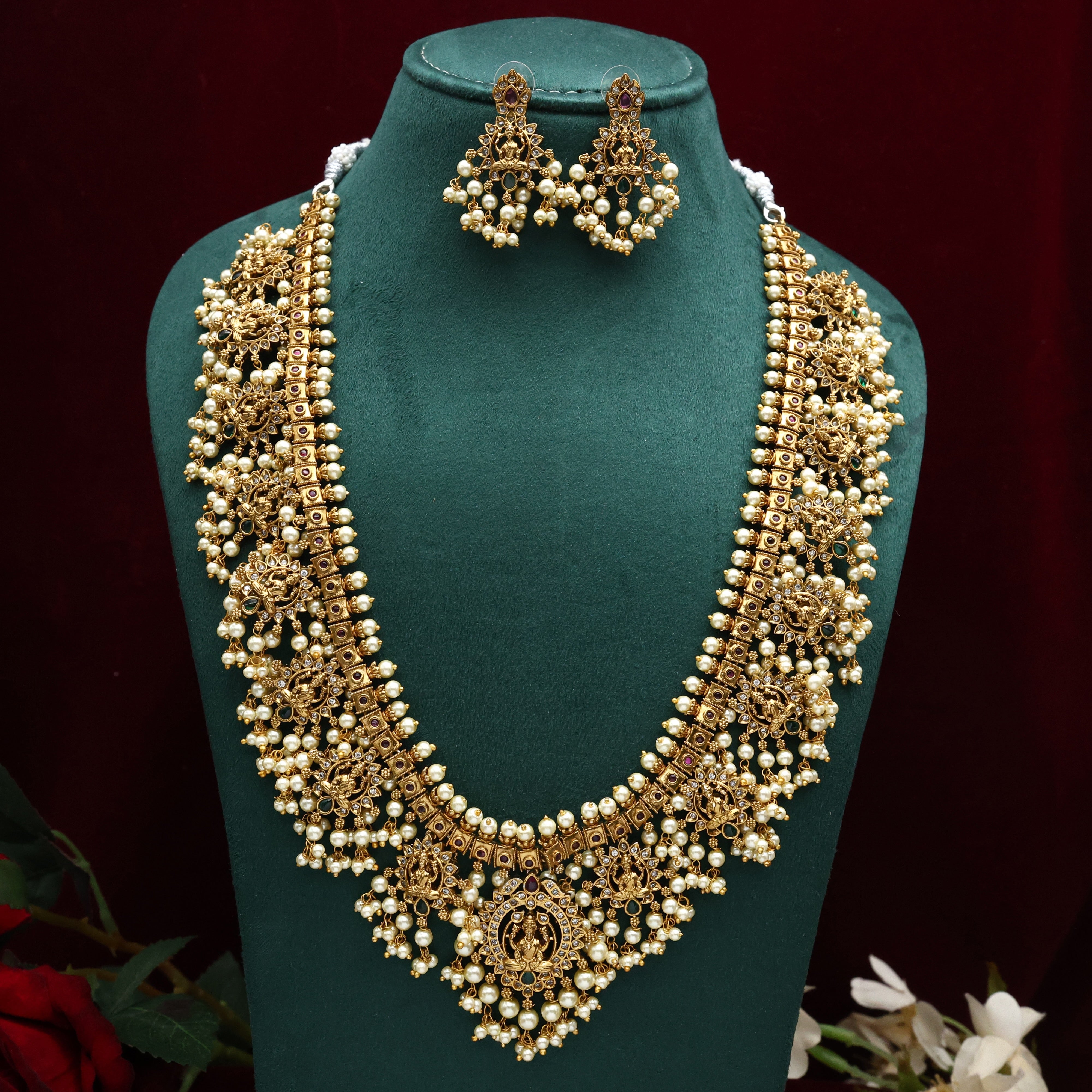 Antique AD Heavy Lakshmi Butta Bridal Guttapusalu Haaram Set