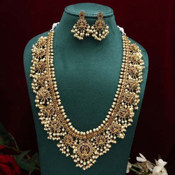 Antique AD Heavy Lakshmi Butta Bridal Guttapusalu Haaram Set