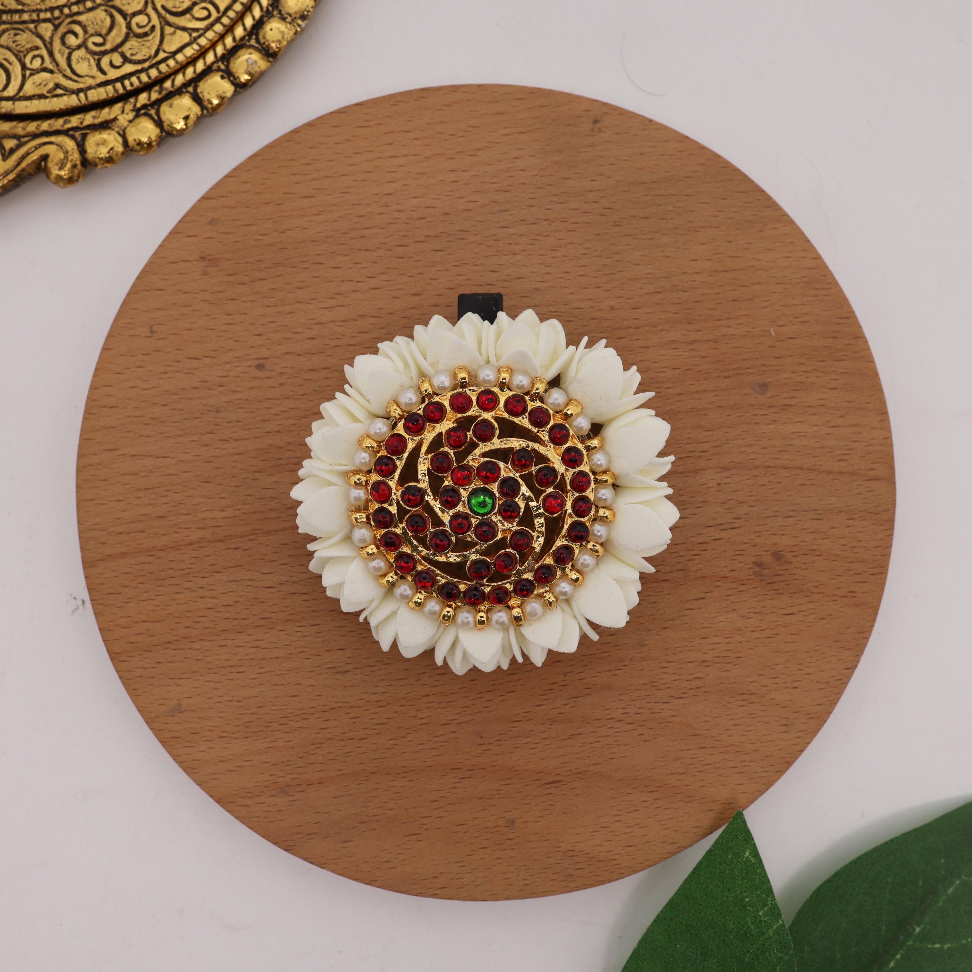 Handmade Foam Reusable Bloomed Jasmine Kemp Suryan Alligator Clip