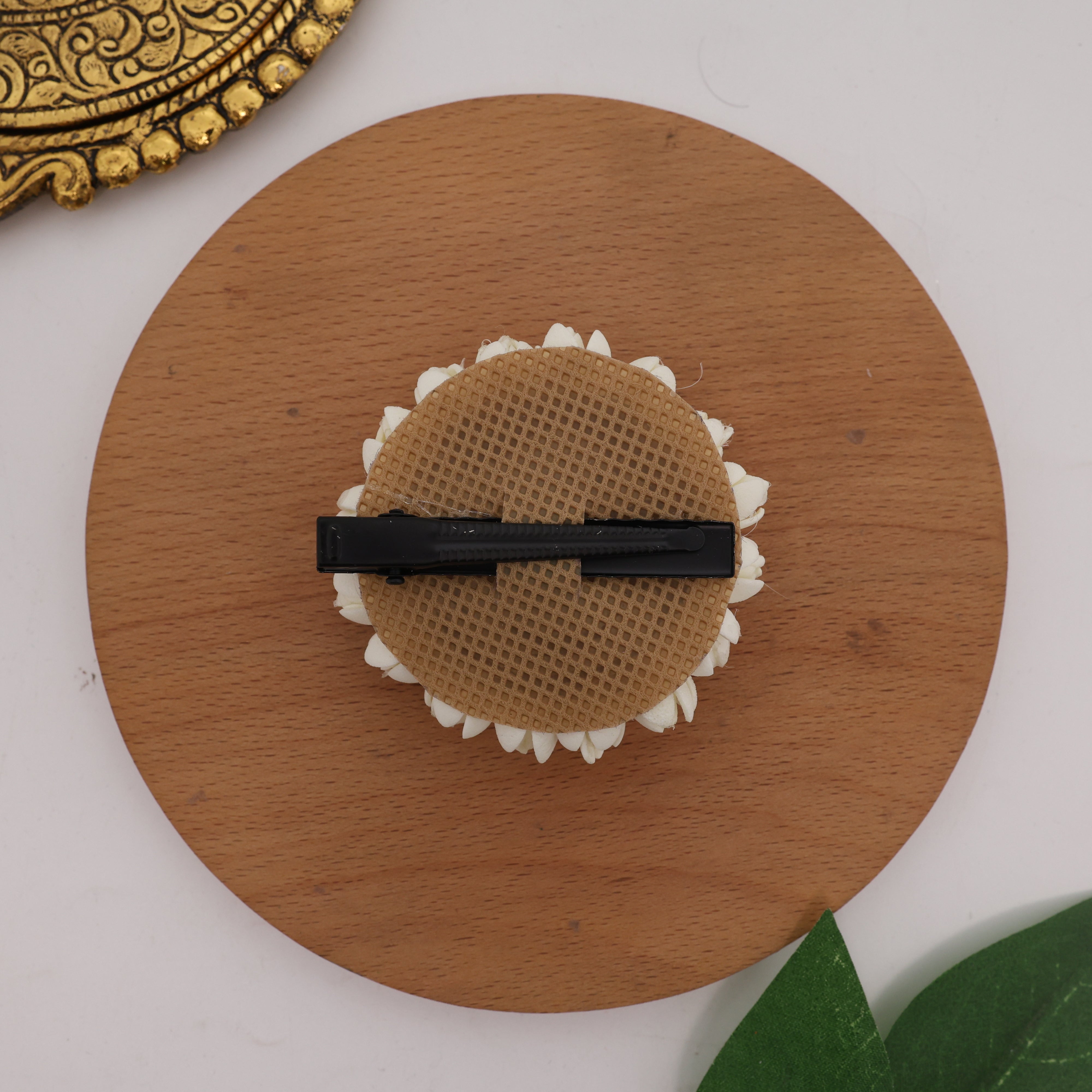 Handmade Foam Reusable Bloomed Jasmine Lotus Round Alligator Clip