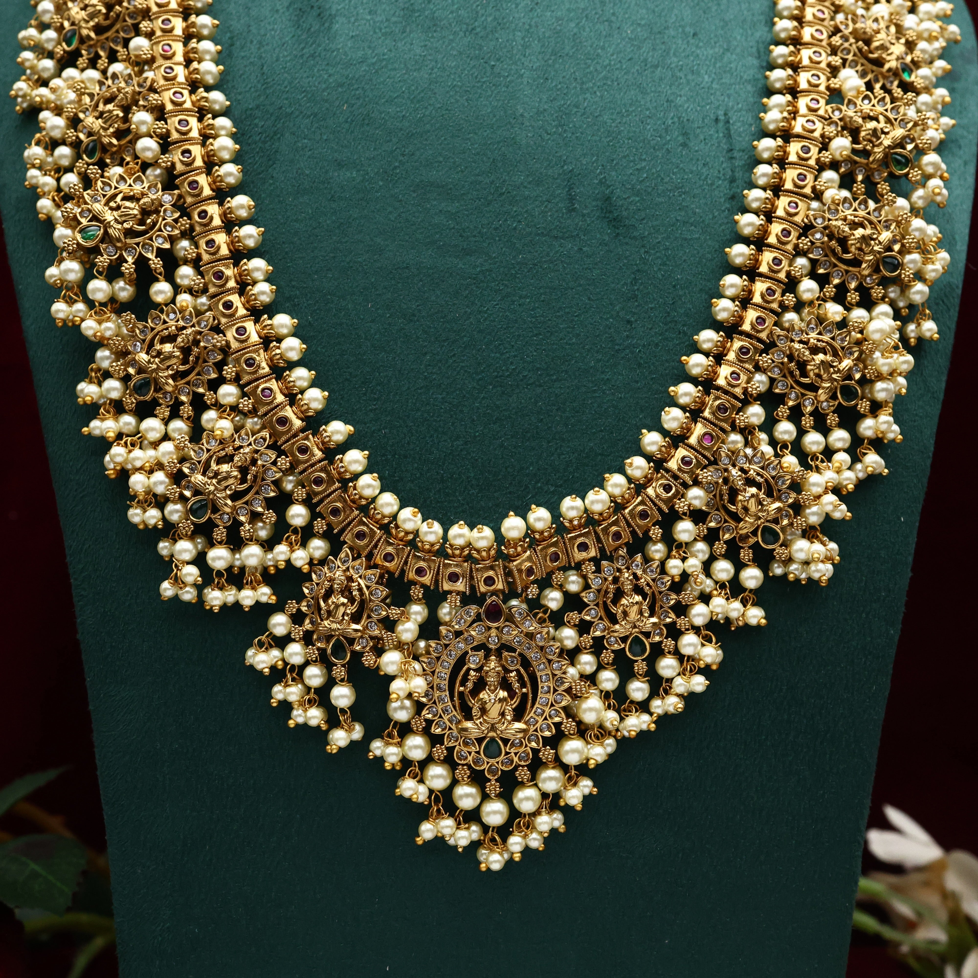 Antique AD Heavy Lakshmi Butta Bridal Guttapusalu Haaram Set