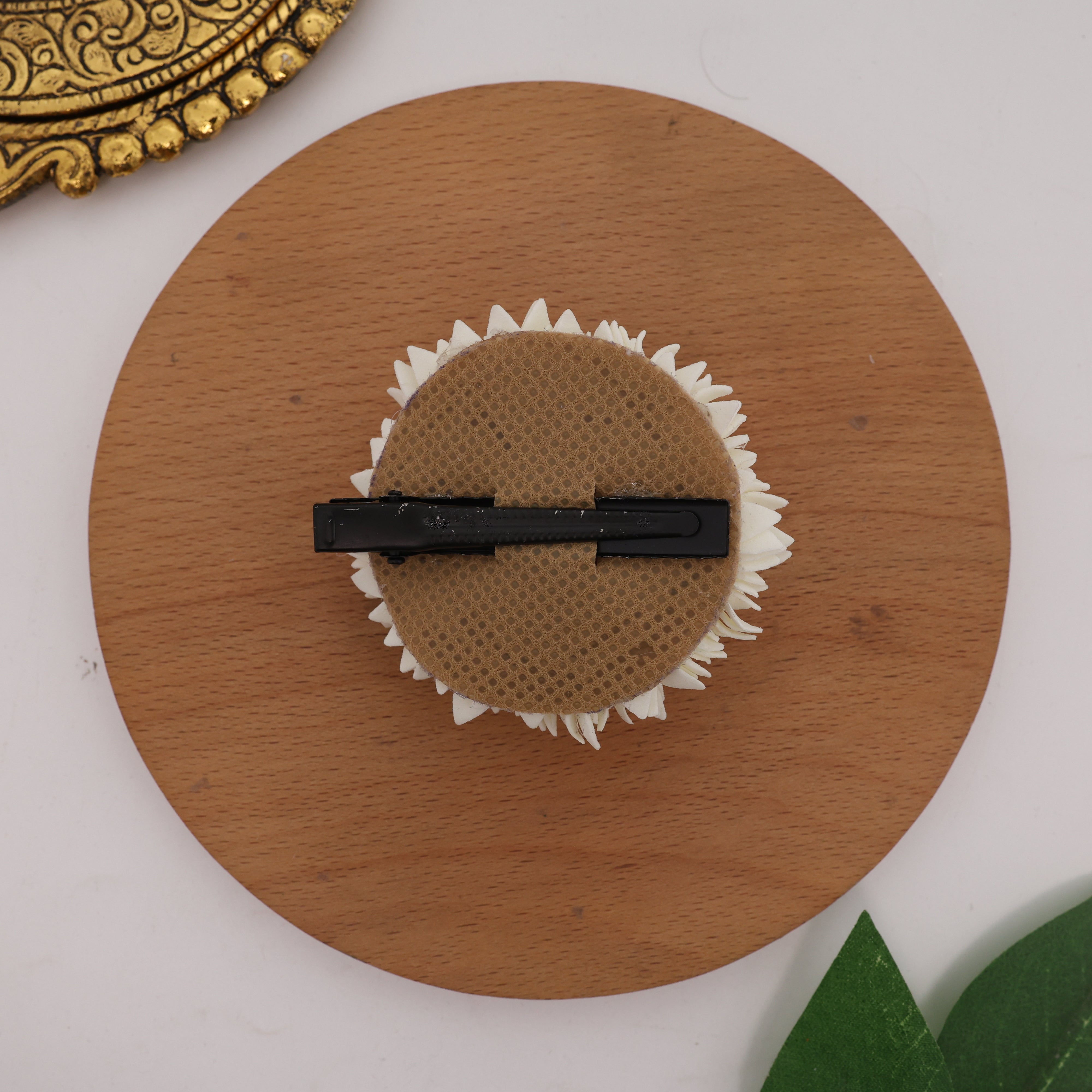 Handmade Foam Reusable Pichi Poo Lotus Round Alligator Hair Clip